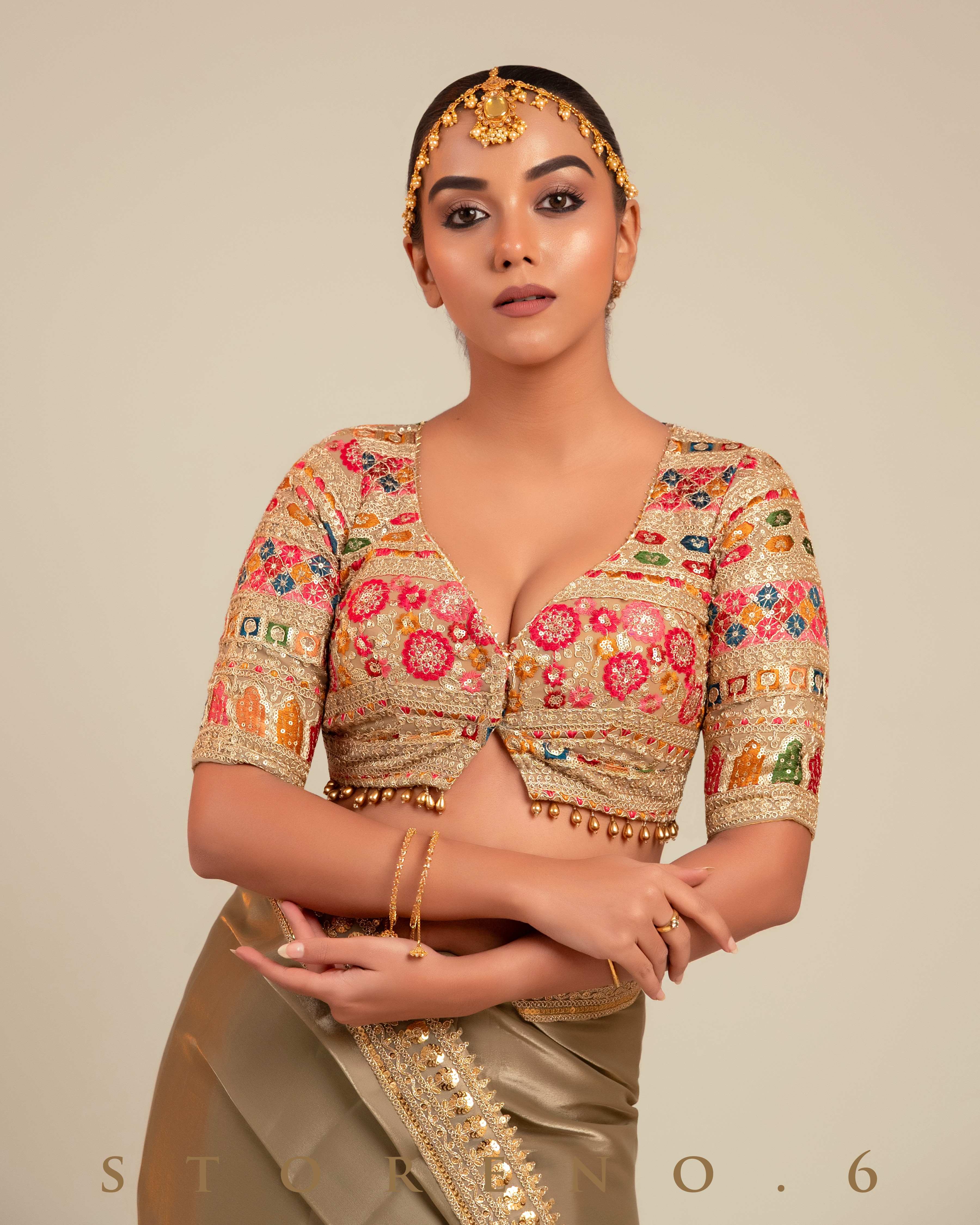 MYSTICAL MOSS SAREE WITH GUL KAARI SURMAI EDGE BLOUSE