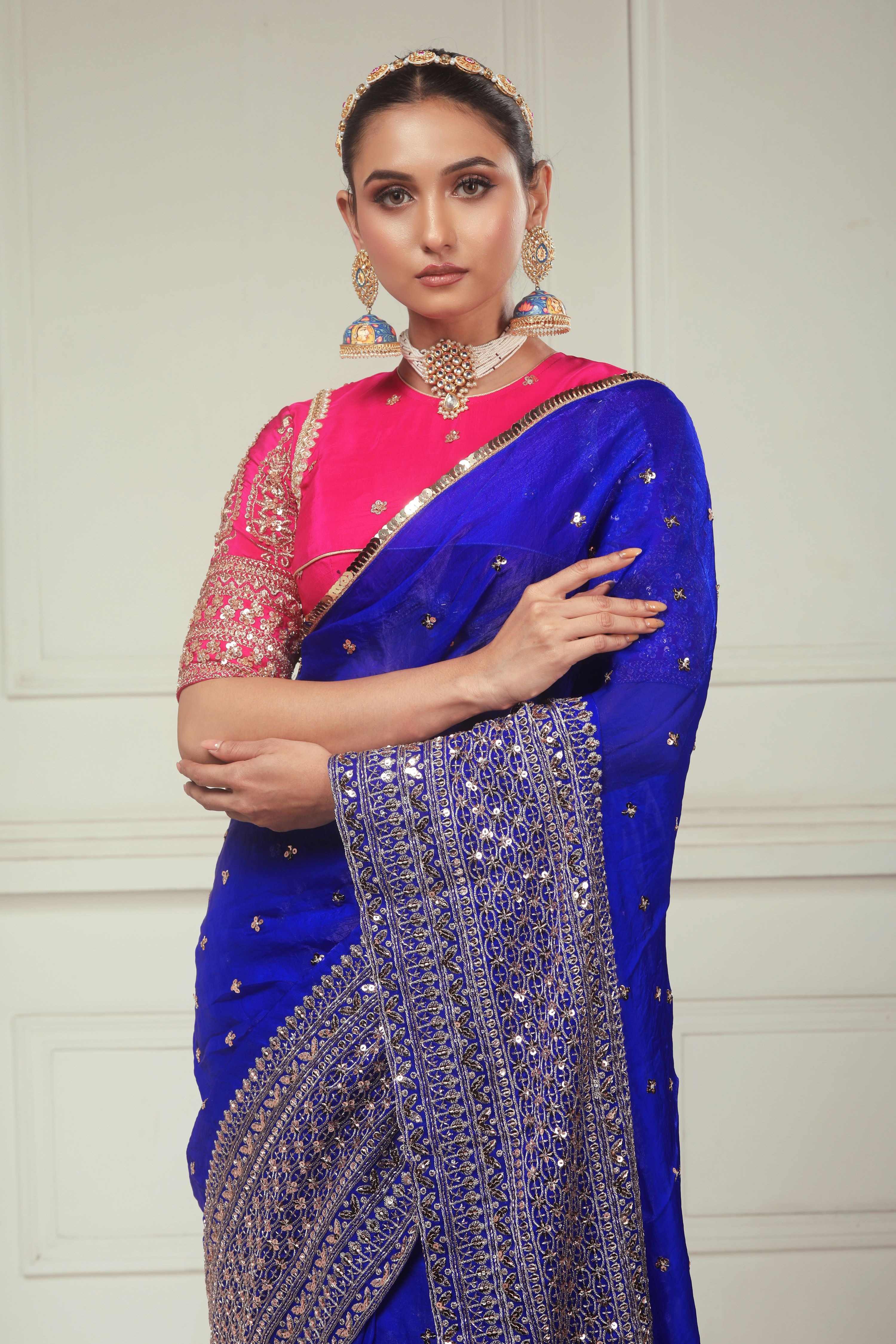 RAVISH REIGN SAREE WITH ROSE LUXE CLASSIC BLOUSE