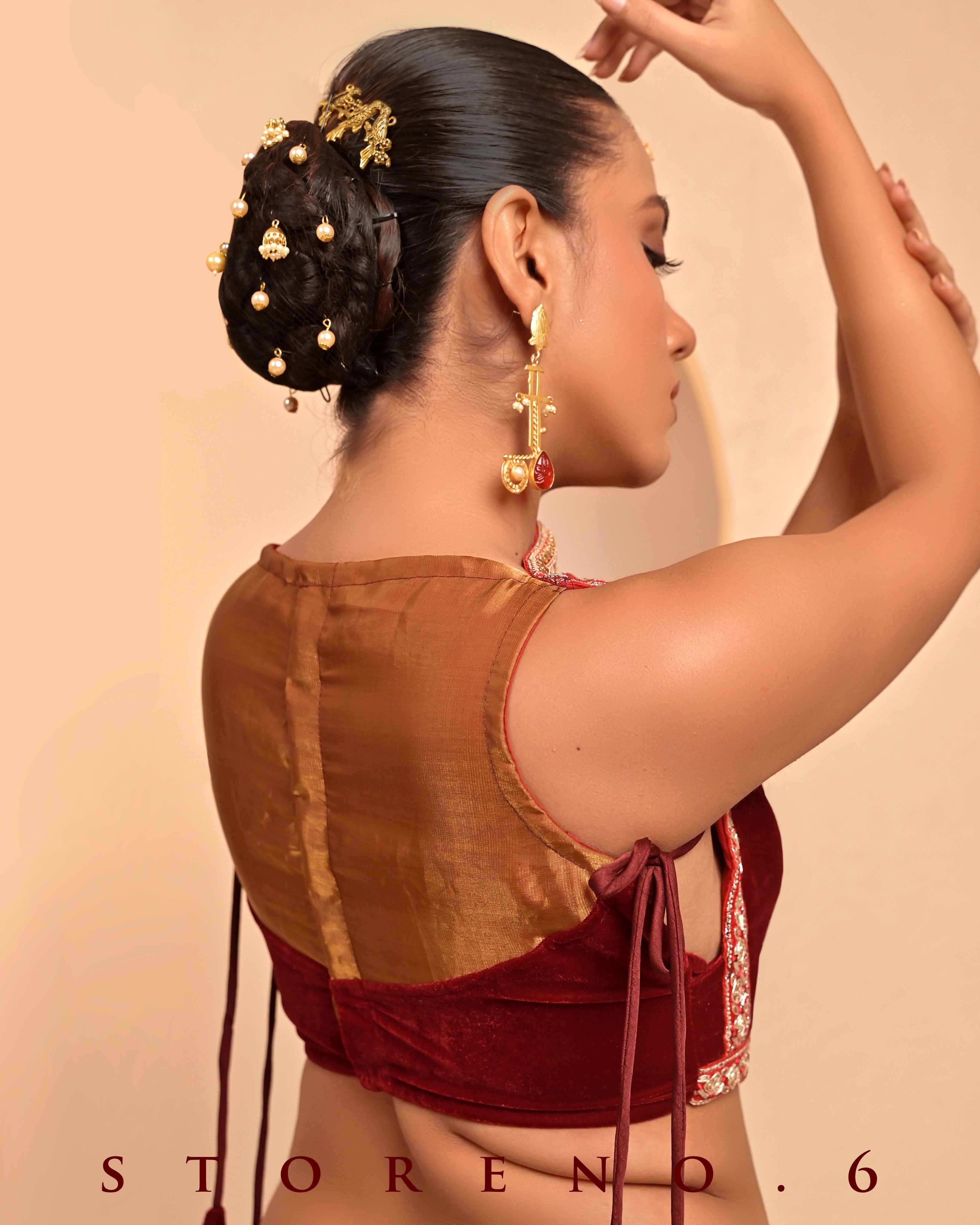 MAHOGANY MYSTERY SAREE WITH QUIRKY QUEST BLOUSE