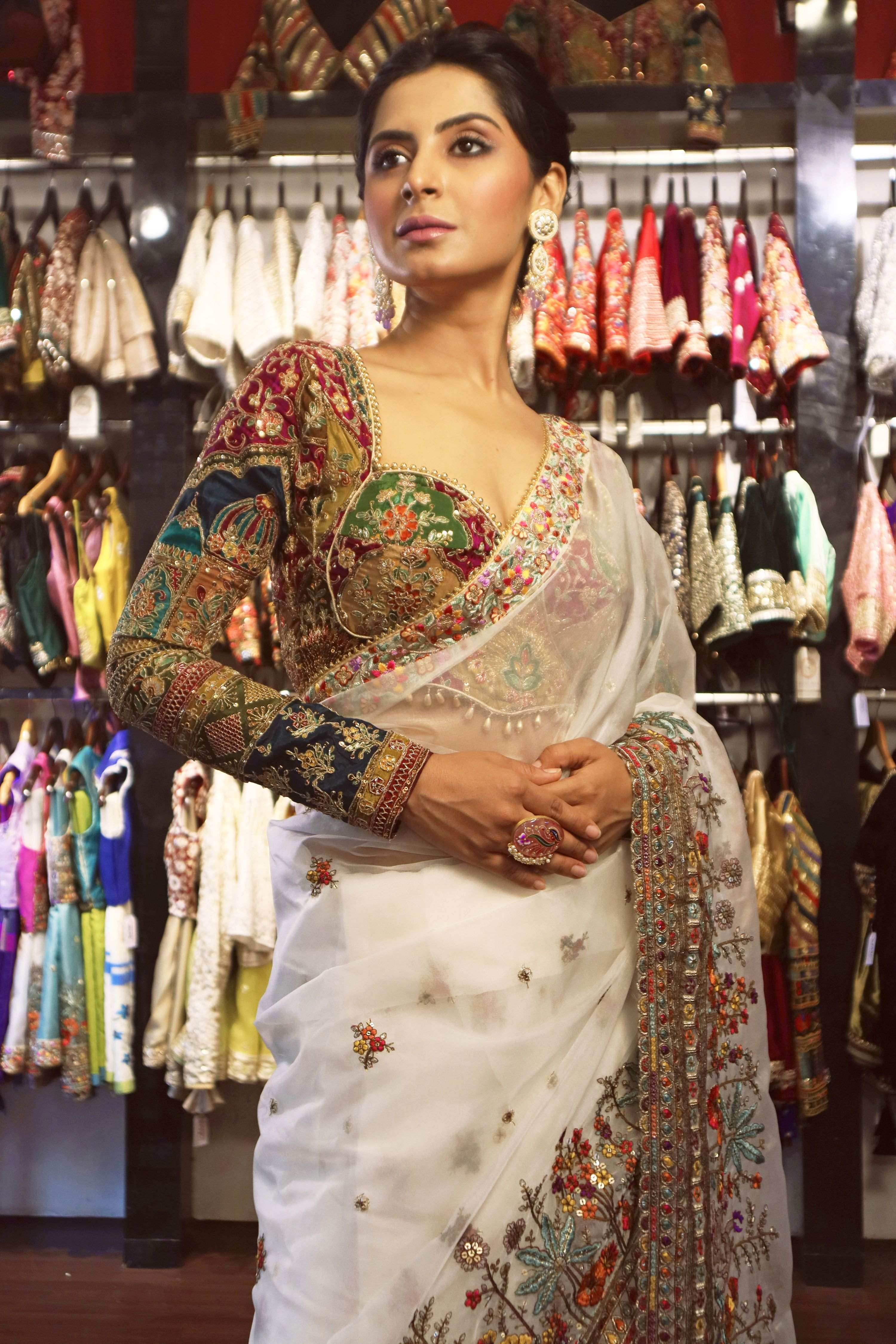 COSMIC CRUSH SAREE WITH COUTURE CHARM CORSET BLOUSE