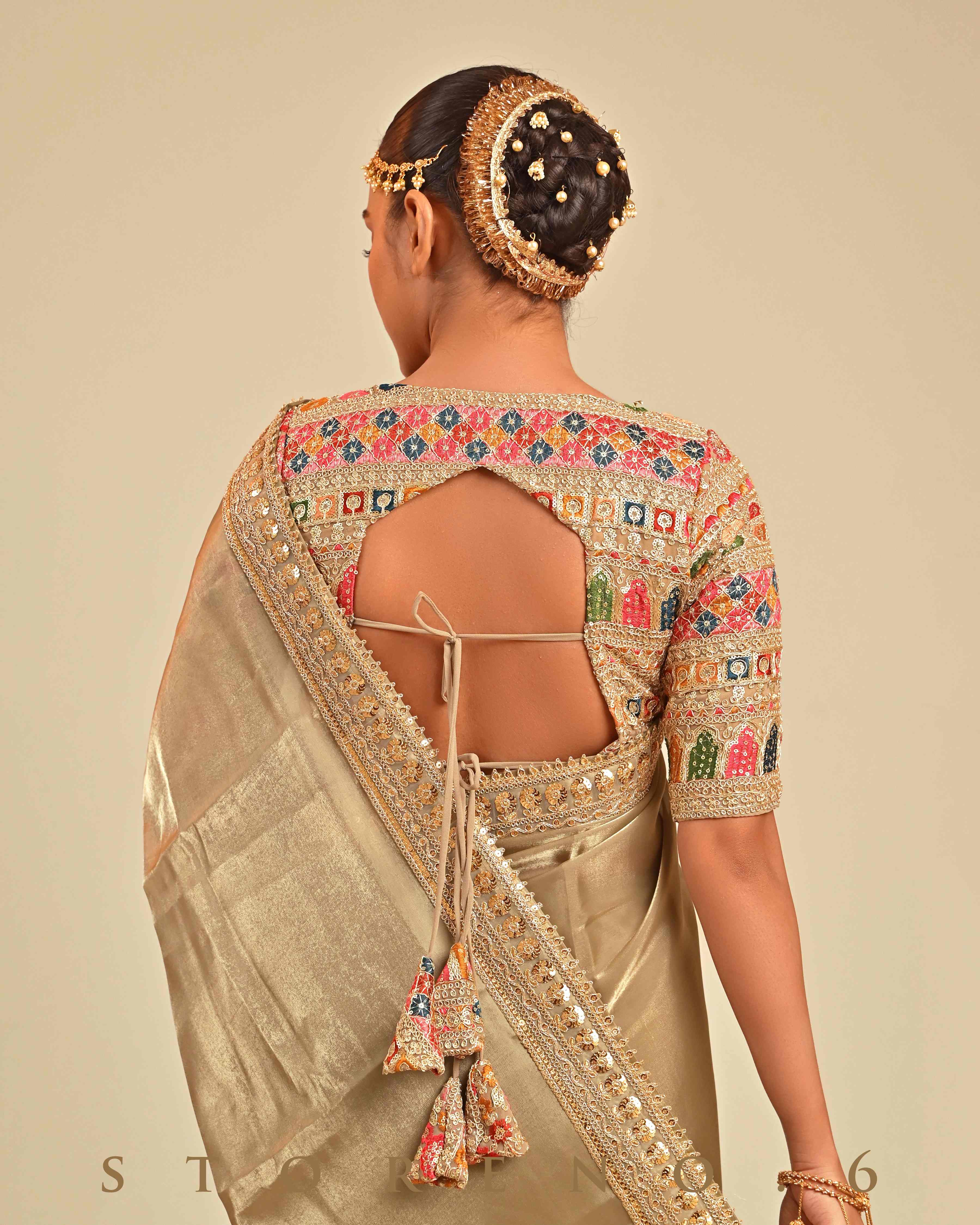 MYSTICAL MOSS SAREE WITH GUL KAARI SURMAI EDGE BLOUSE