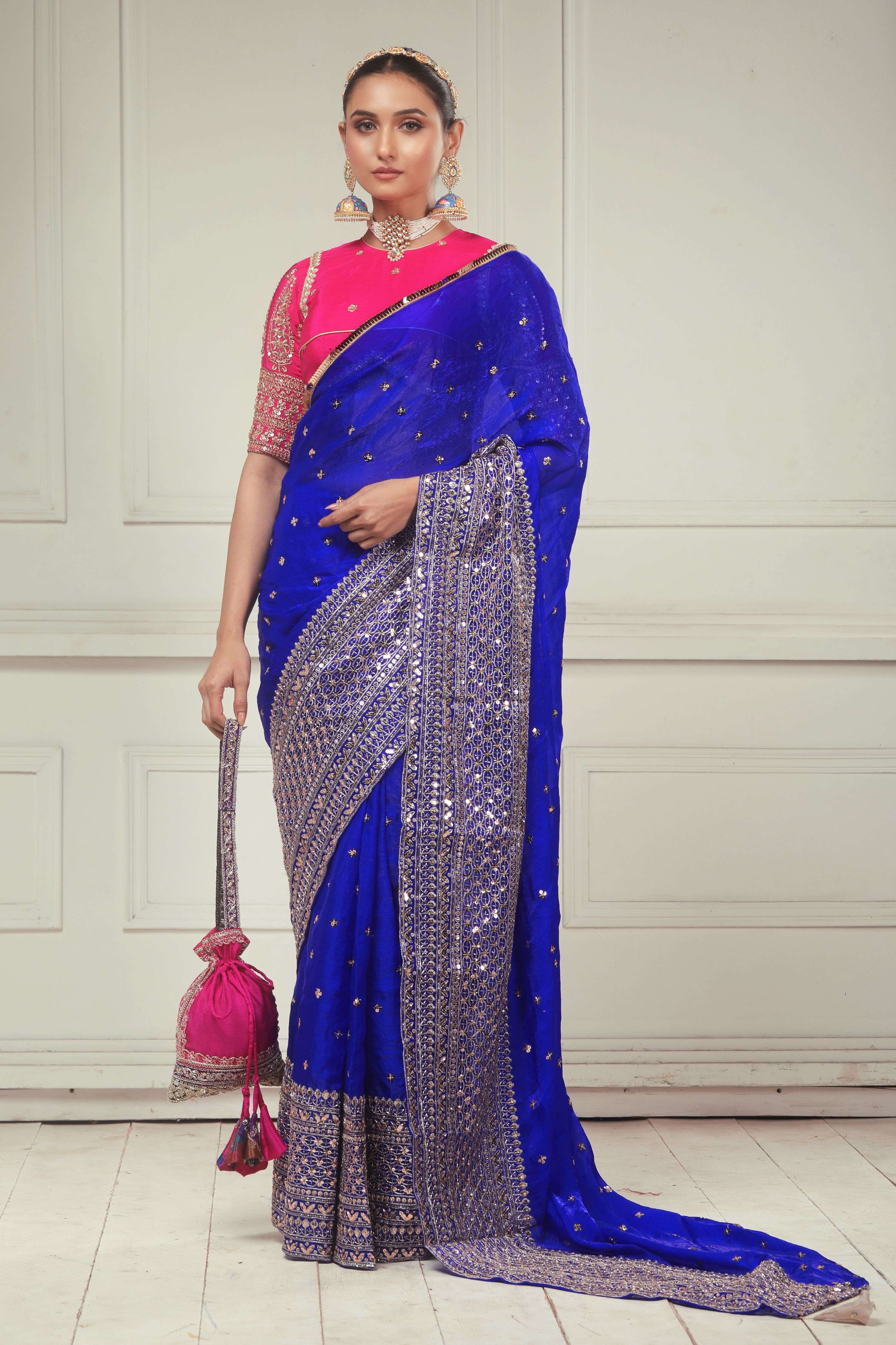 RAVISH REIGN SAREE WITH ROSE LUXE CLASSIC BLOUSE