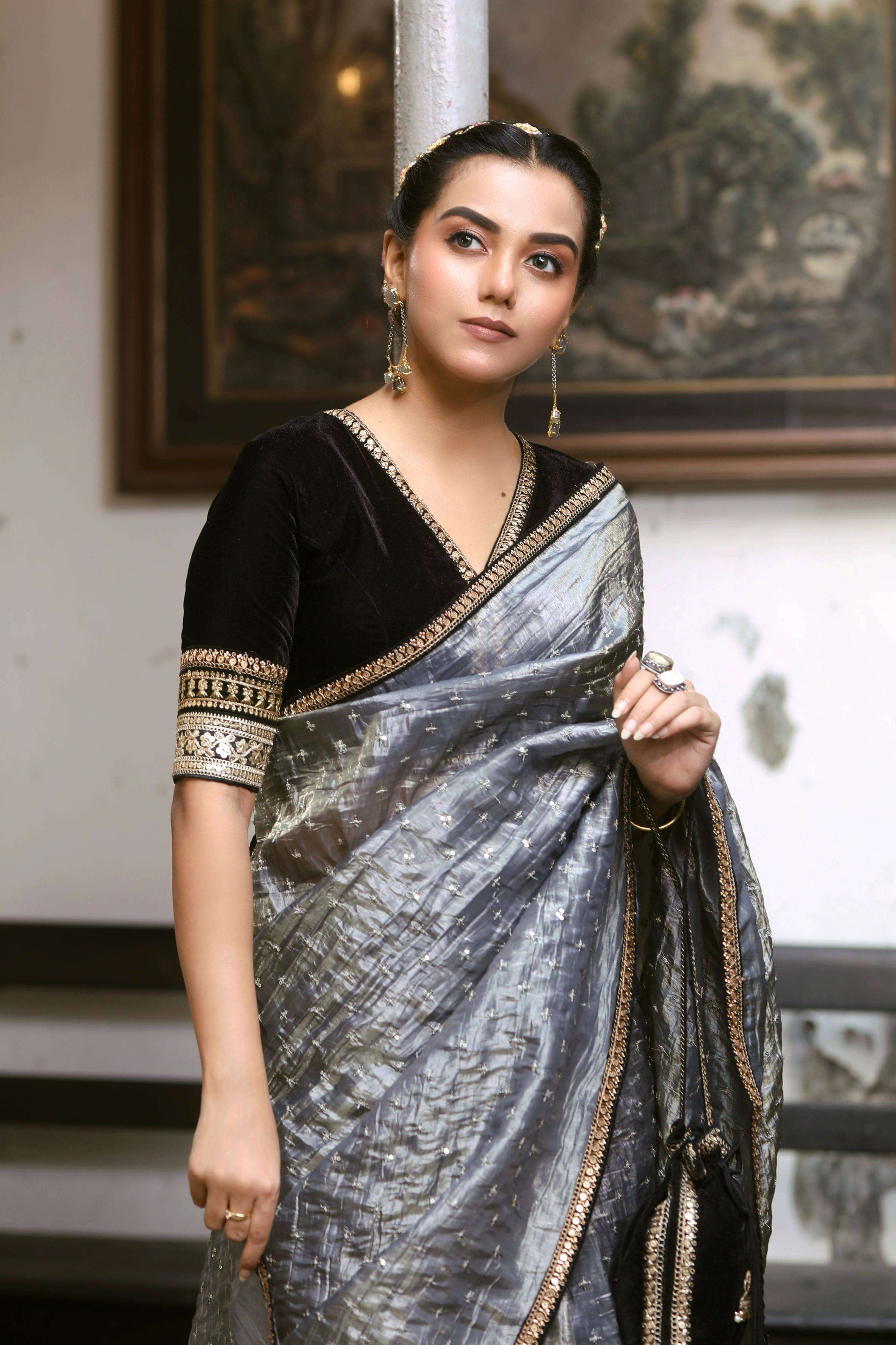 GRAPHITE GLAM SAREE