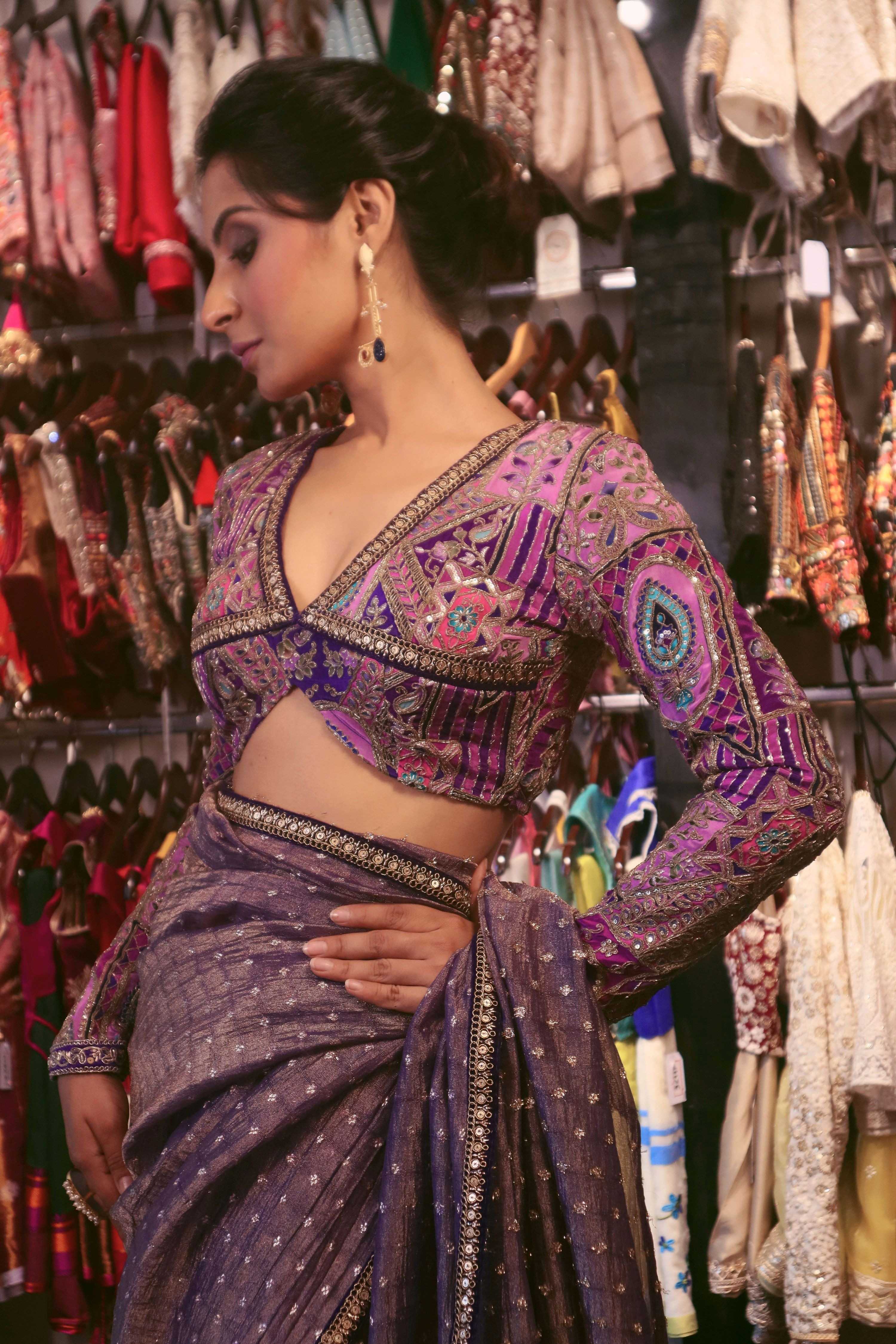 MYSTIC MUSE SAREE WITH AMETHYST AFFAIR BLOUSE
