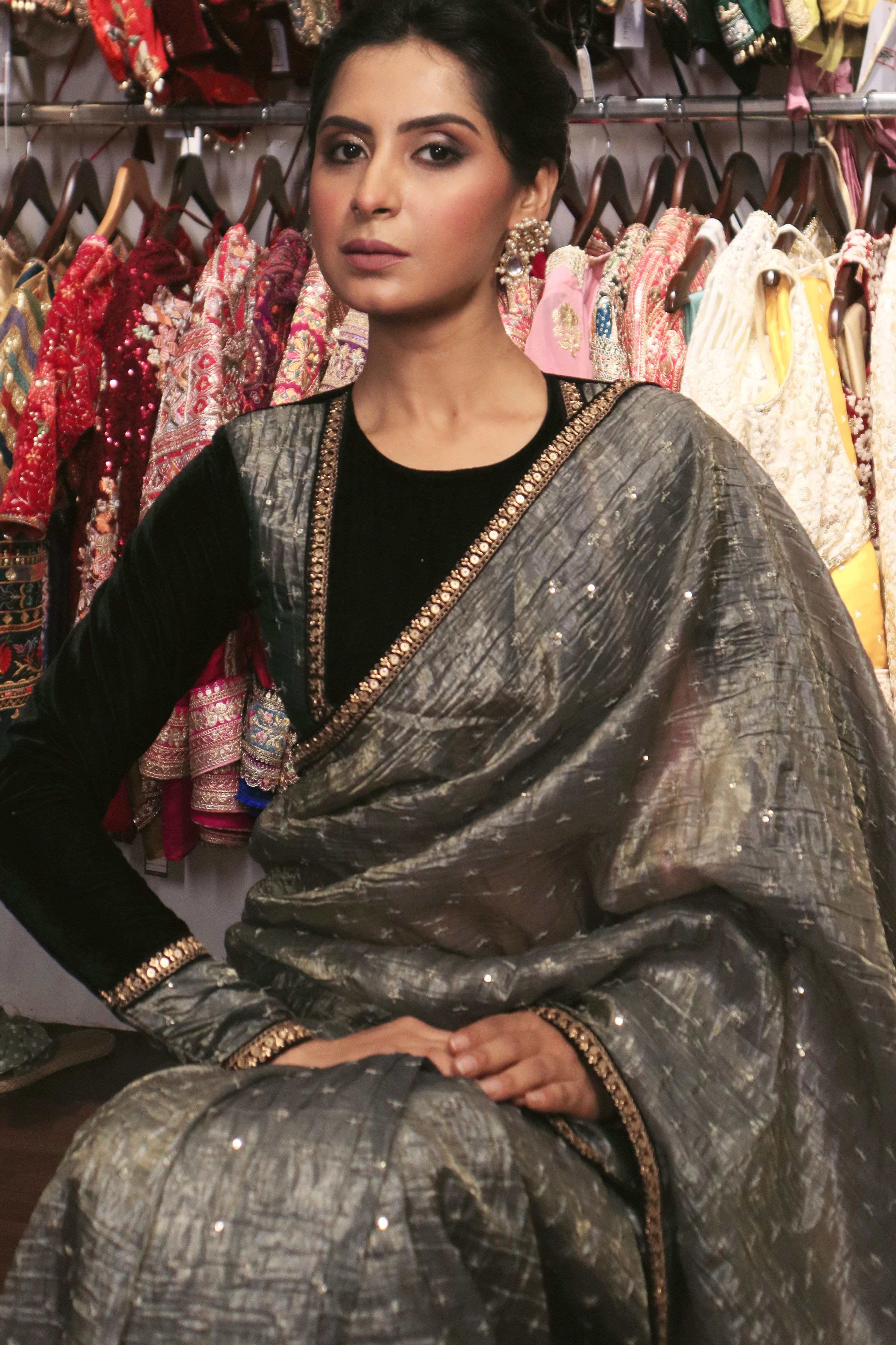 GRAPHITE GLAM SAREE