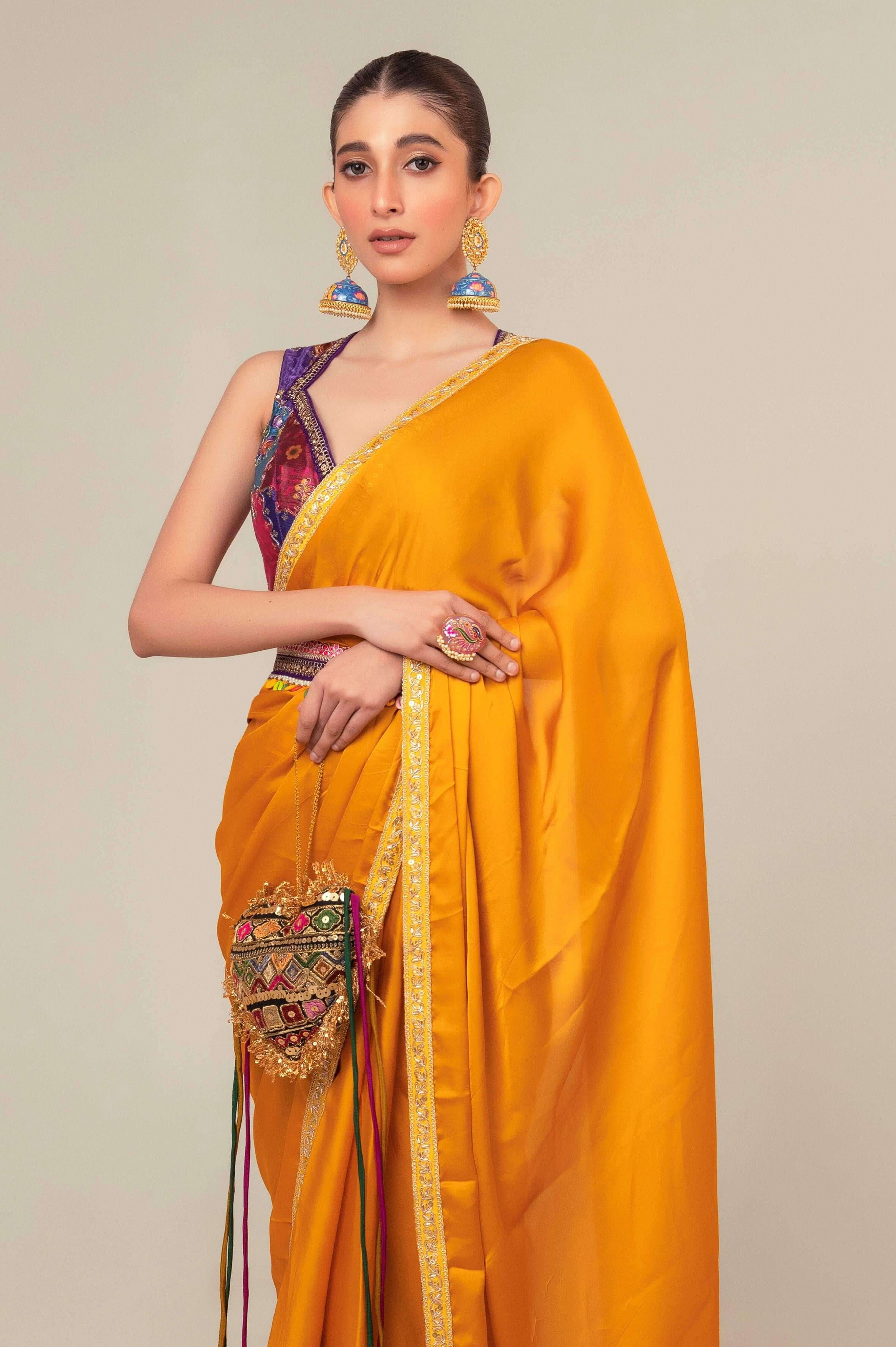 MARIGOLD MIST SAREE.
