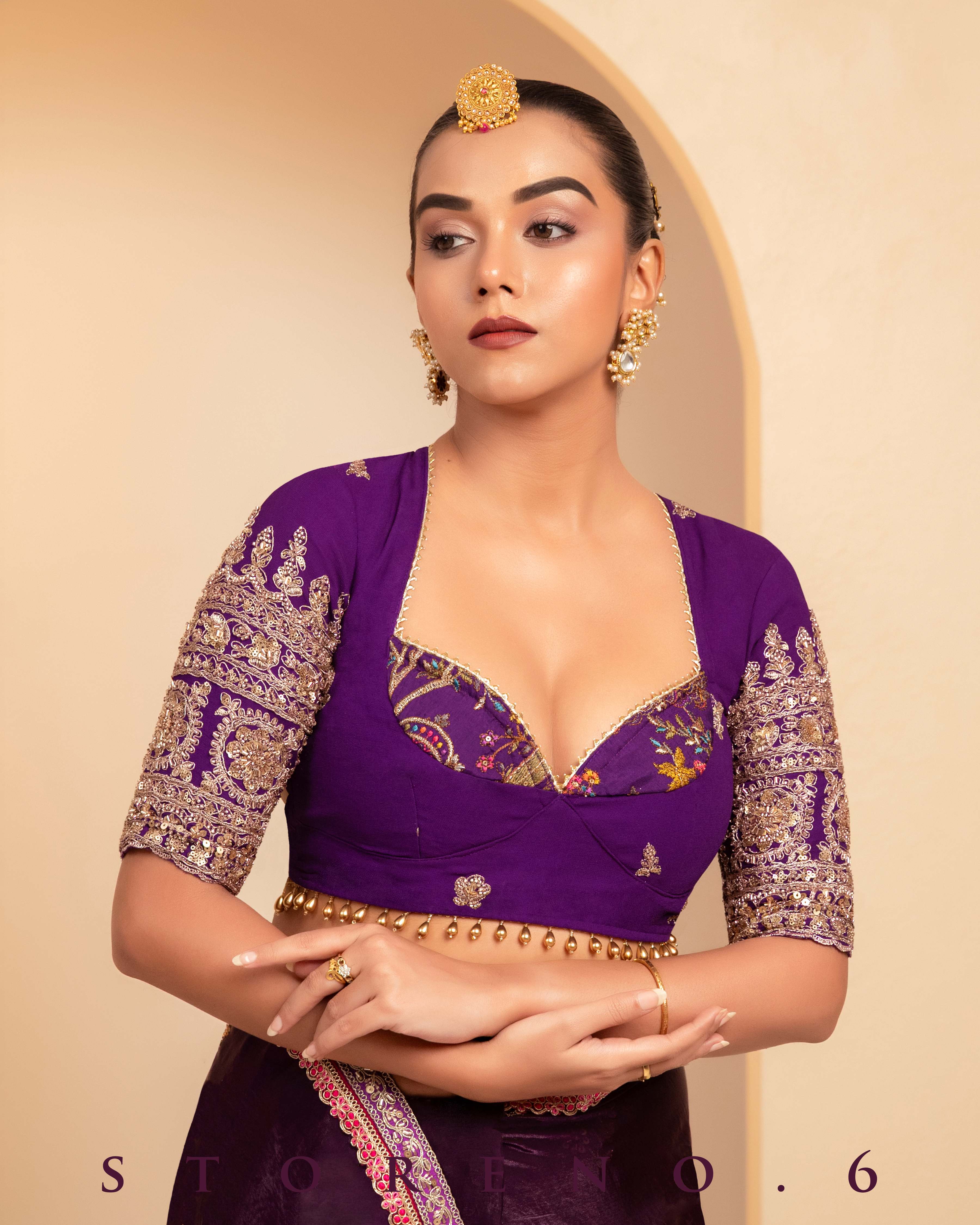 PLUM PALETTE SAREE WITH MAJESTIC MUSE BLOUSE