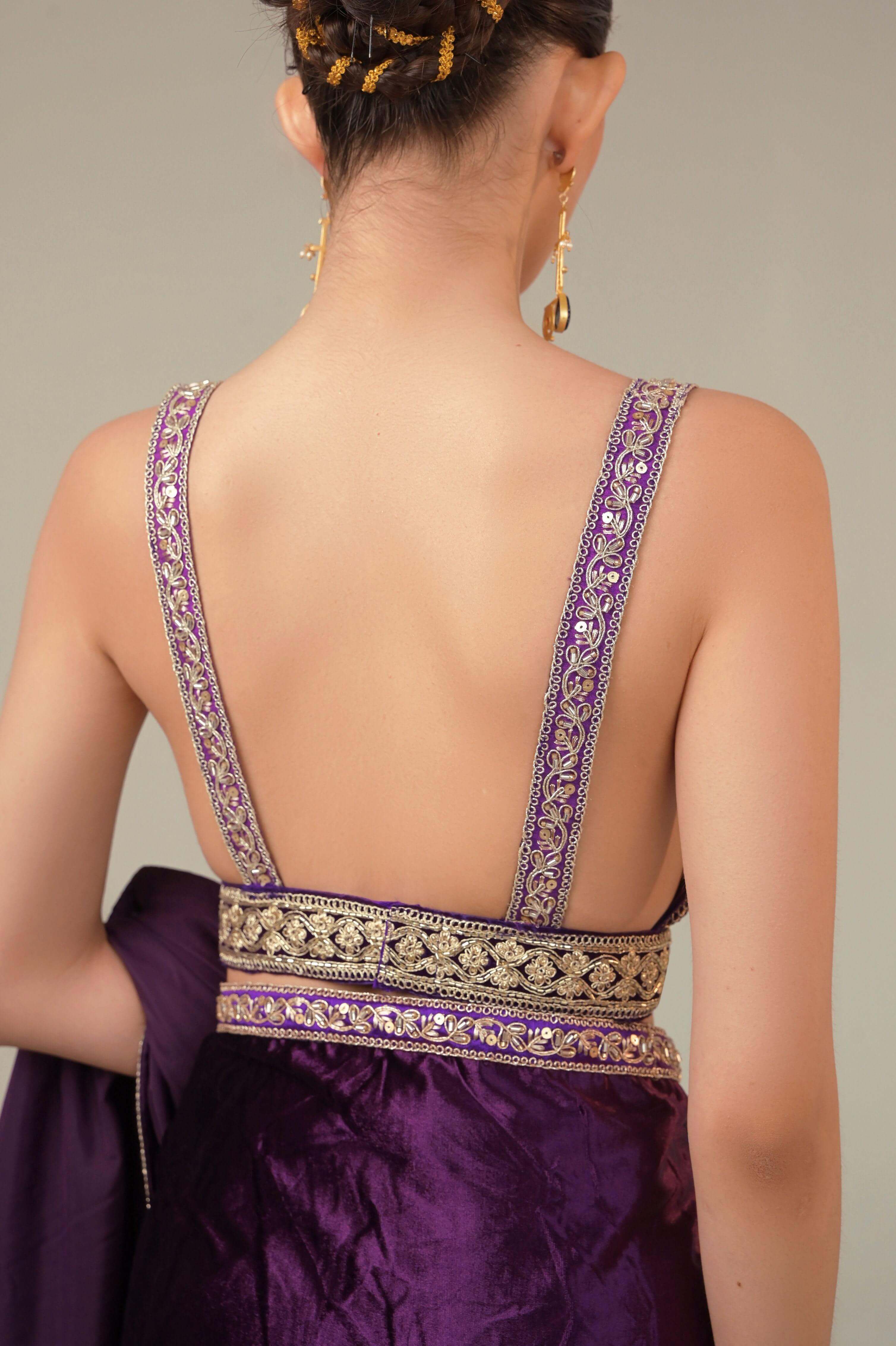 POP PALETTE SAREE WITH BERRY BLINK BLOUSE.