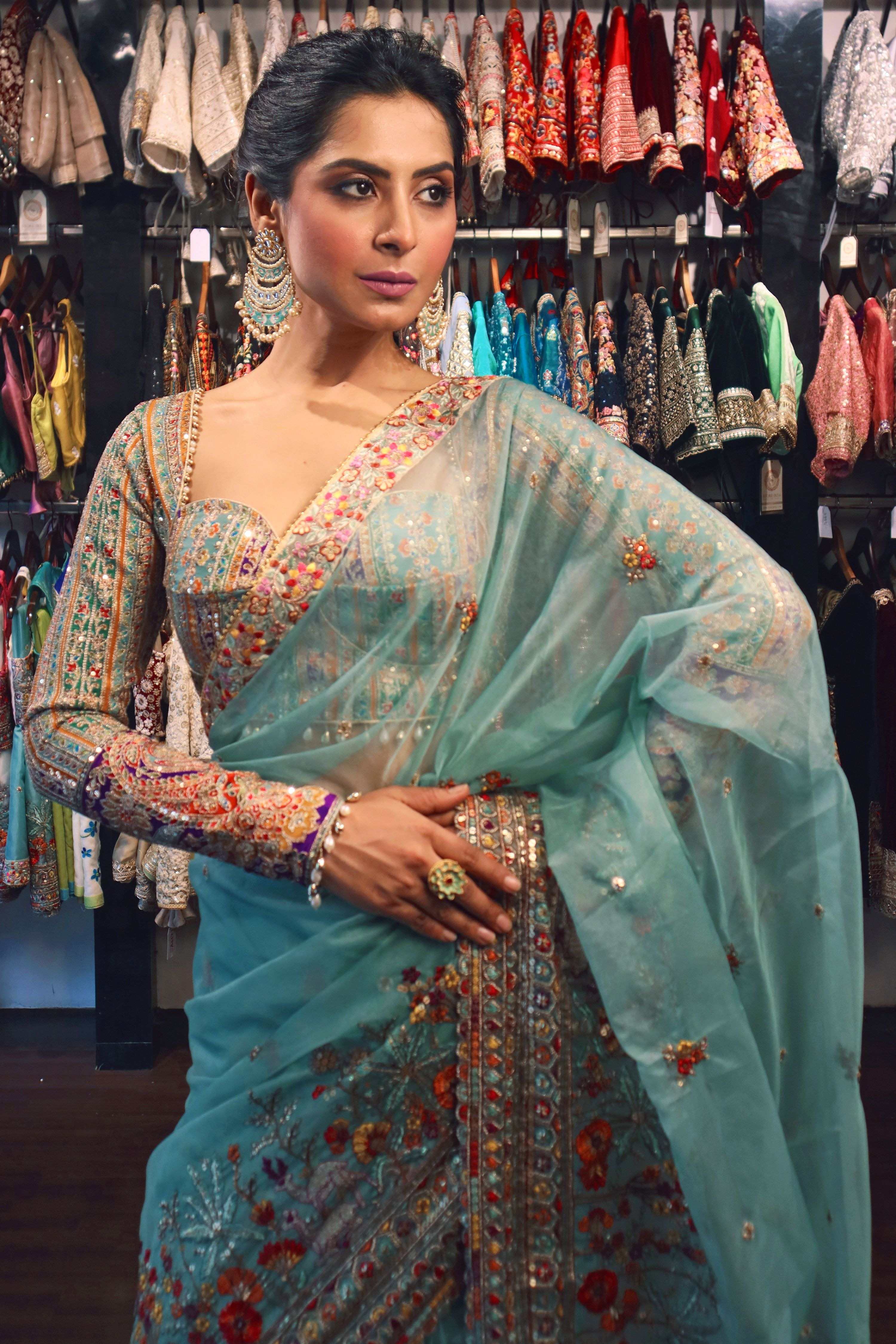 TEAL TREASURE LUXE BLOUSE