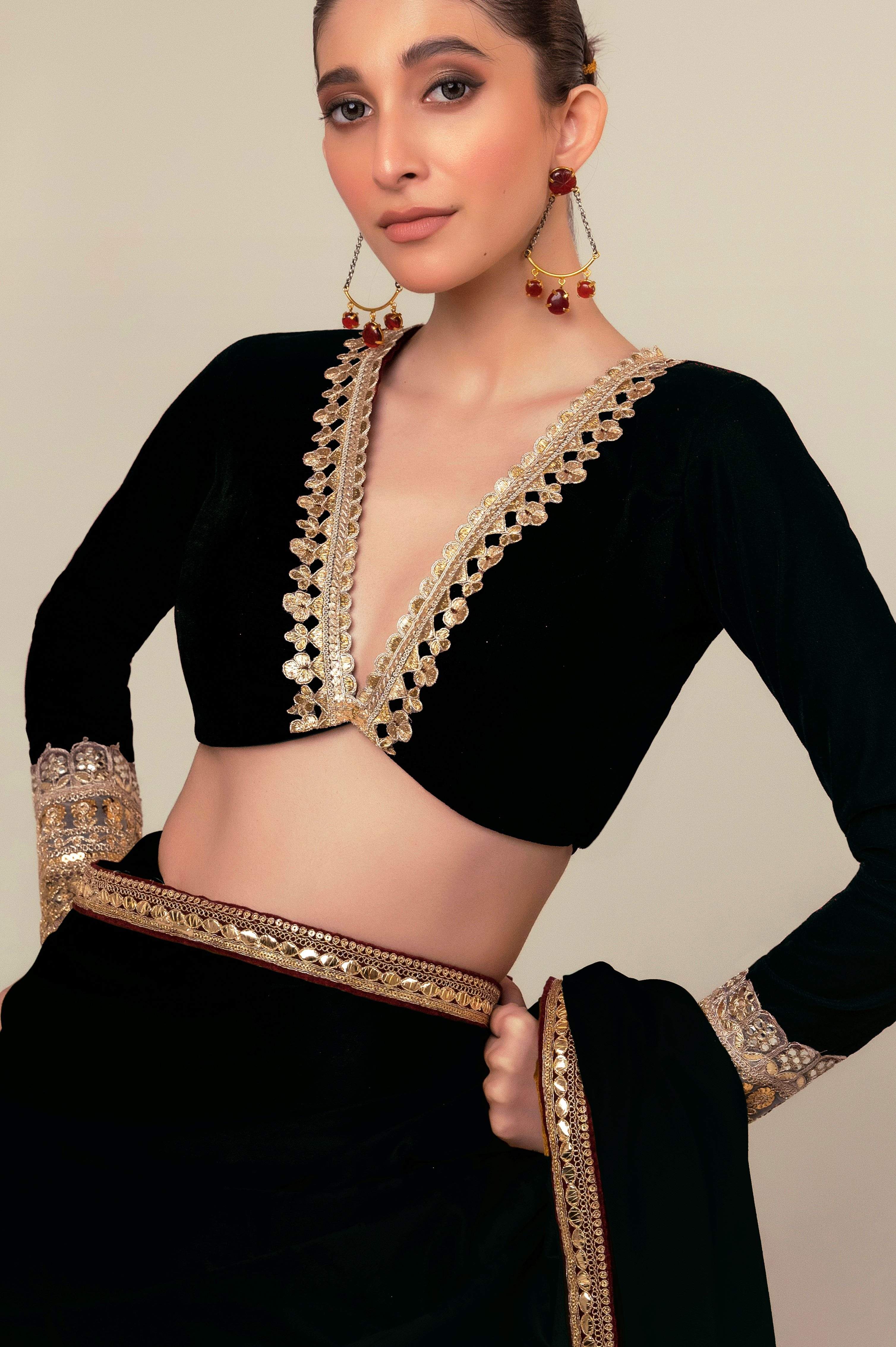 MIDNIGHT LUXE SAREE WITH PHANTOM EDGE BLOUSE