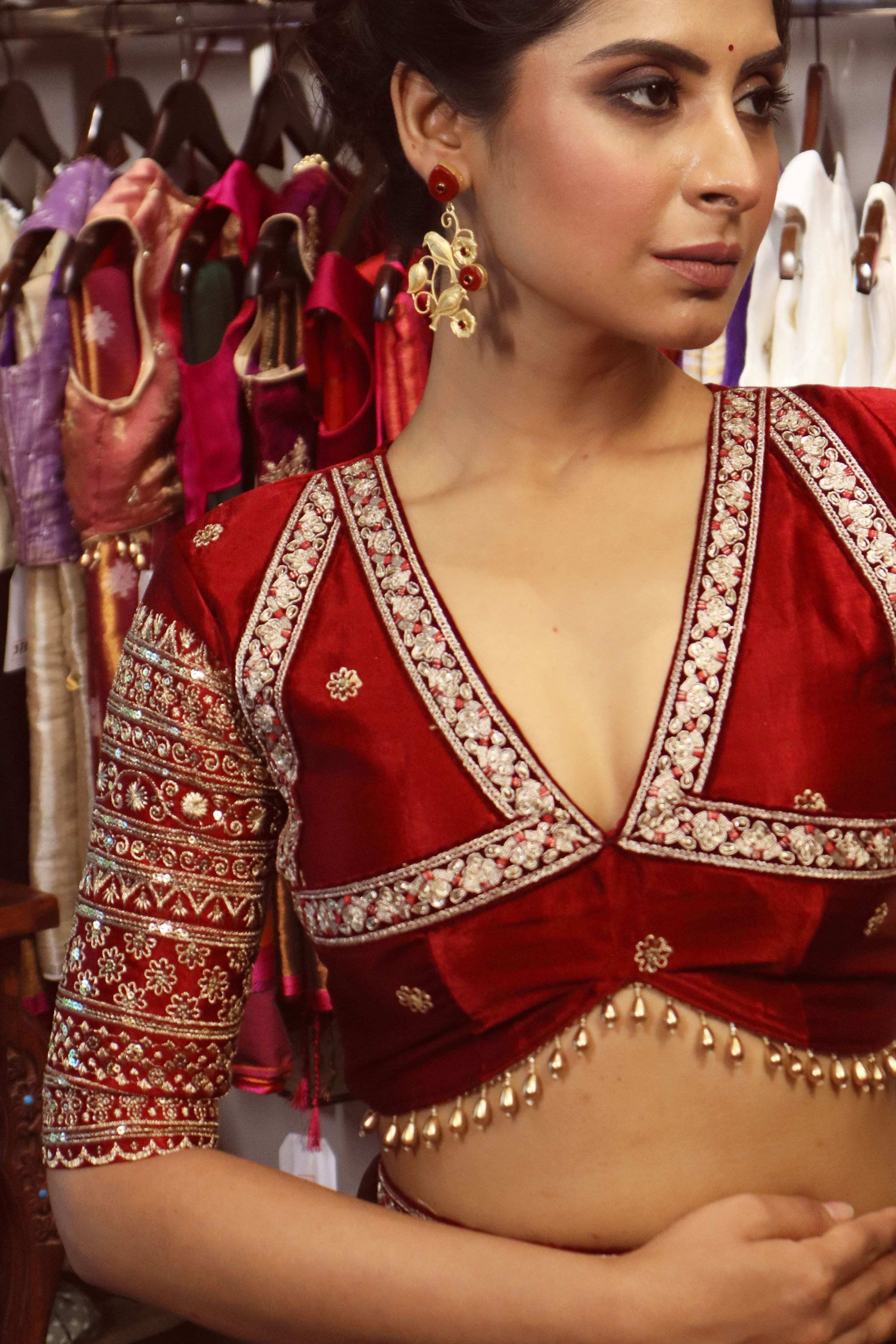 CRIMSON CONTOUR SAREE WITH AMOUR APPEAL BLOUSE