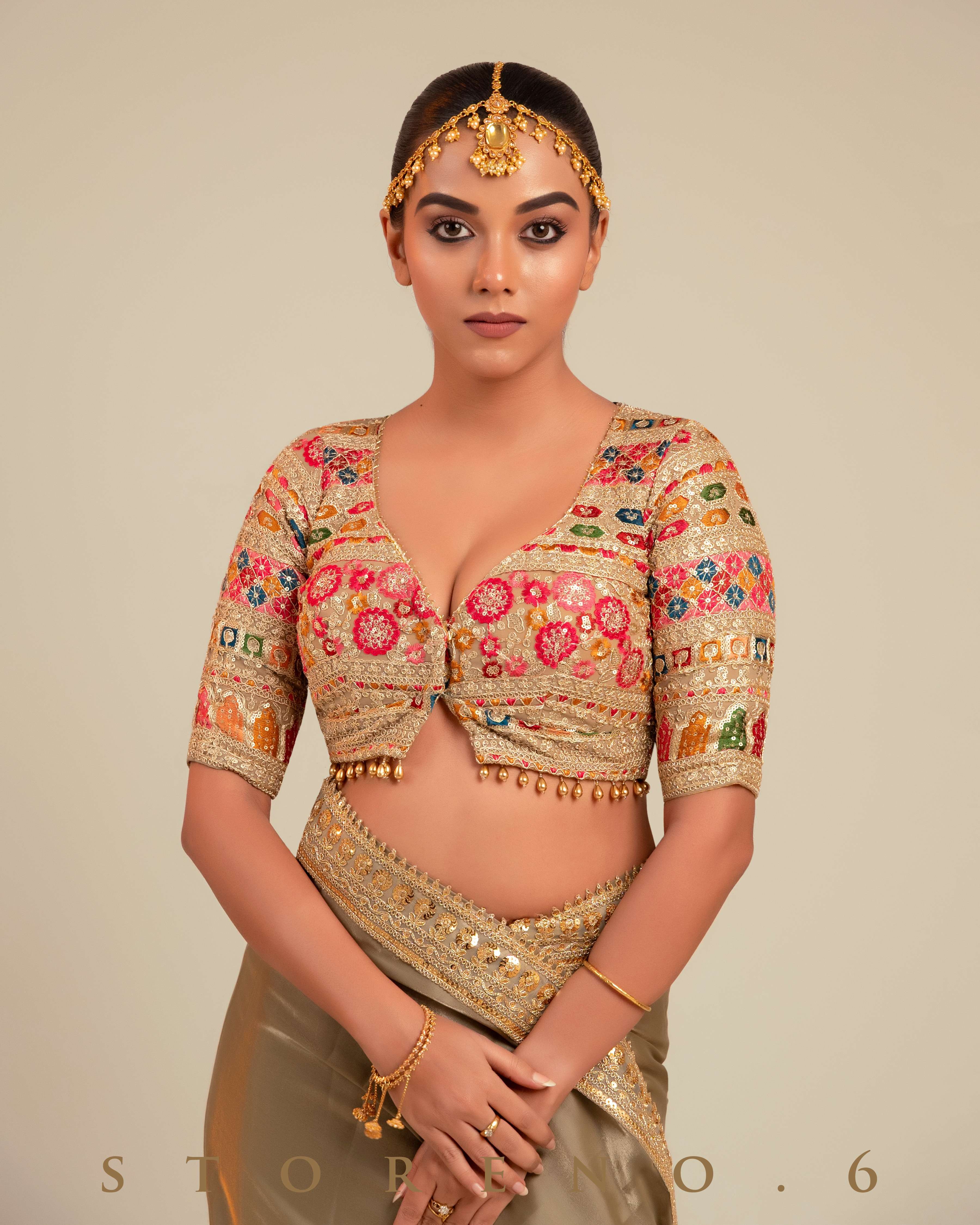 MYSTICAL MOSS SAREE WITH GUL KAARI SURMAI EDGE BLOUSE