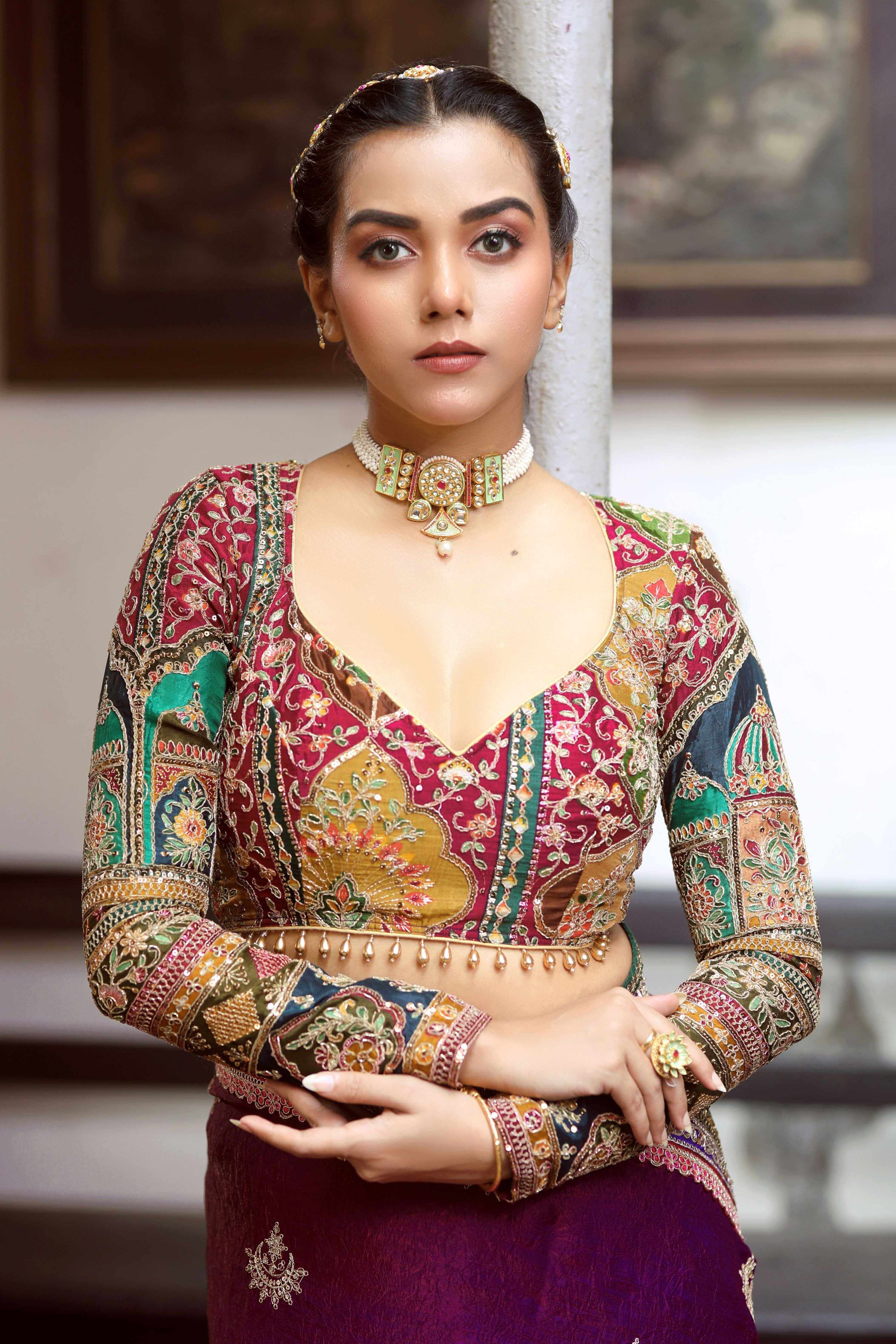 WINE WALTZ SAREE WITH COUTURE CHARM BLOUSE