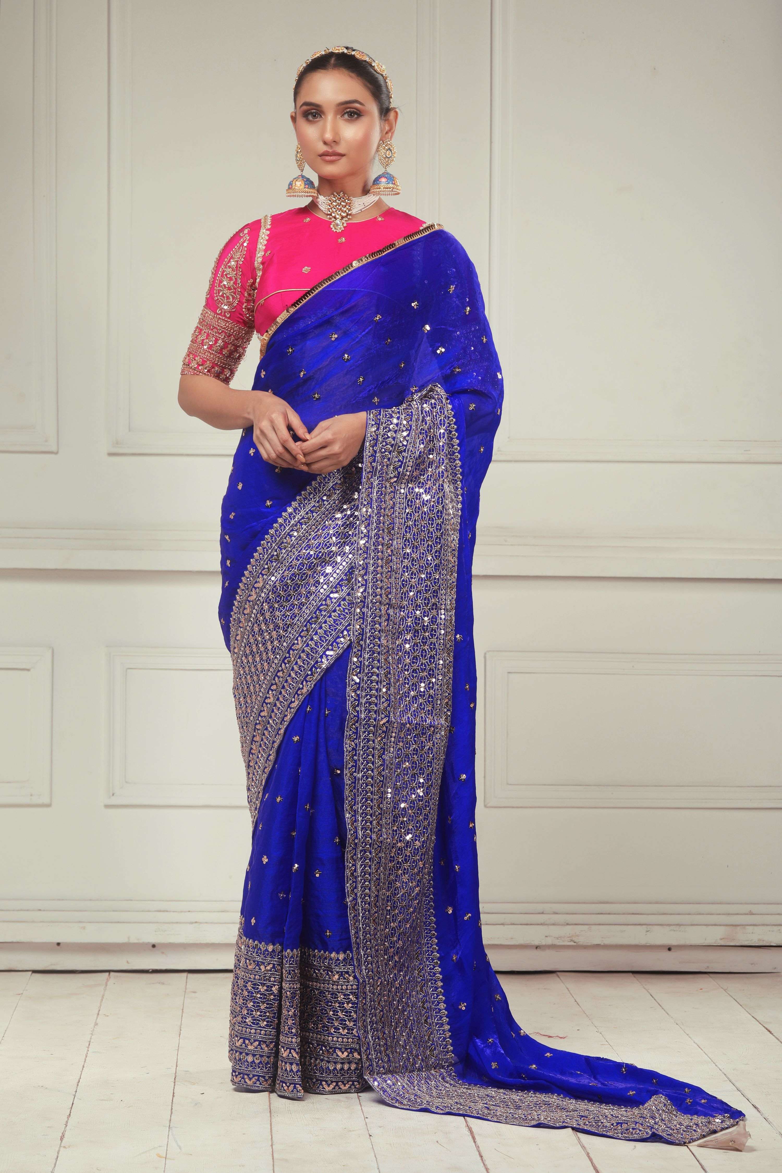 RAVISH REIGN SAREE WITH ROSE LUXE CLASSIC BLOUSE