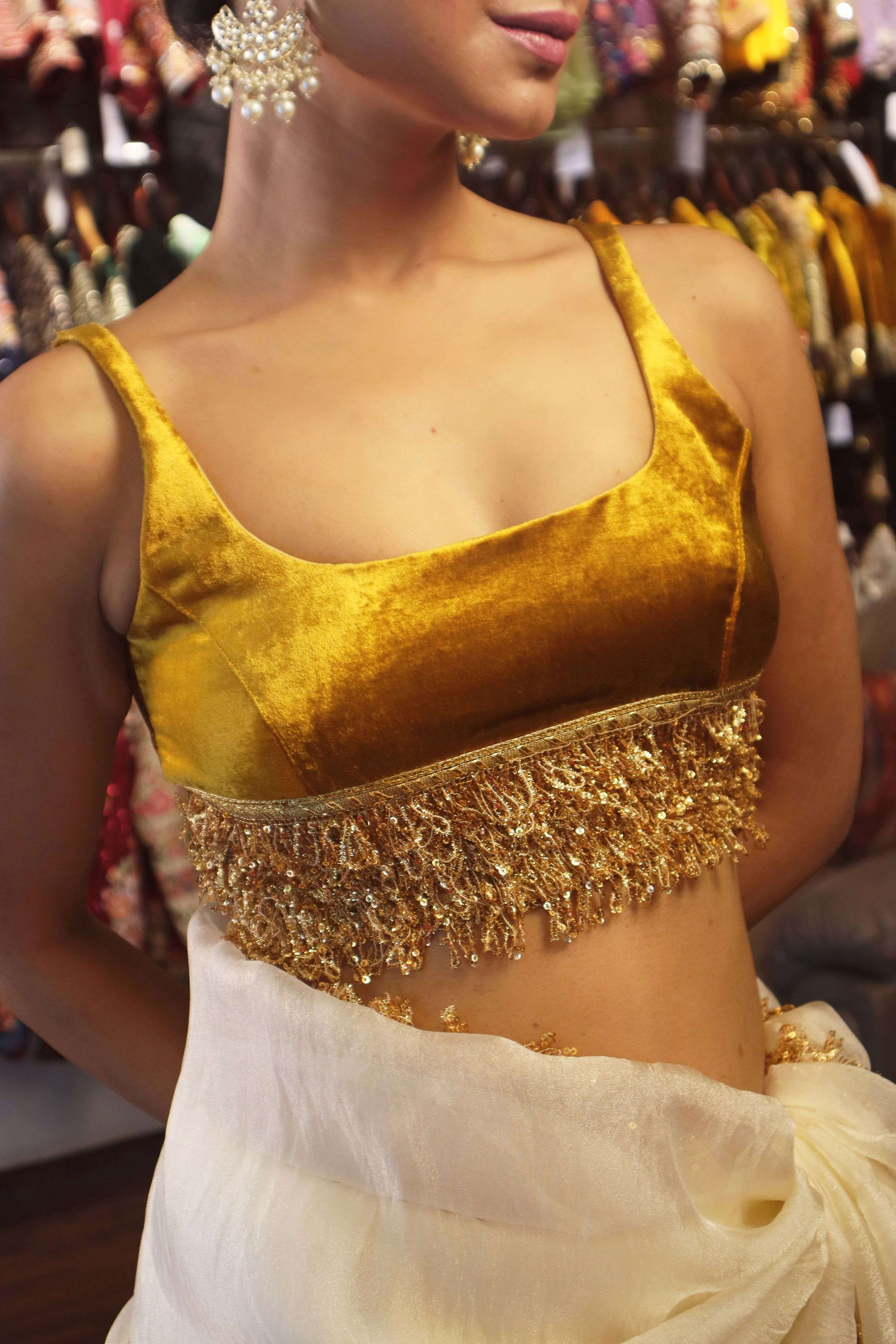 DAZZLE DRAPE SAREE WITH CHROME CRUSH BLOUSE