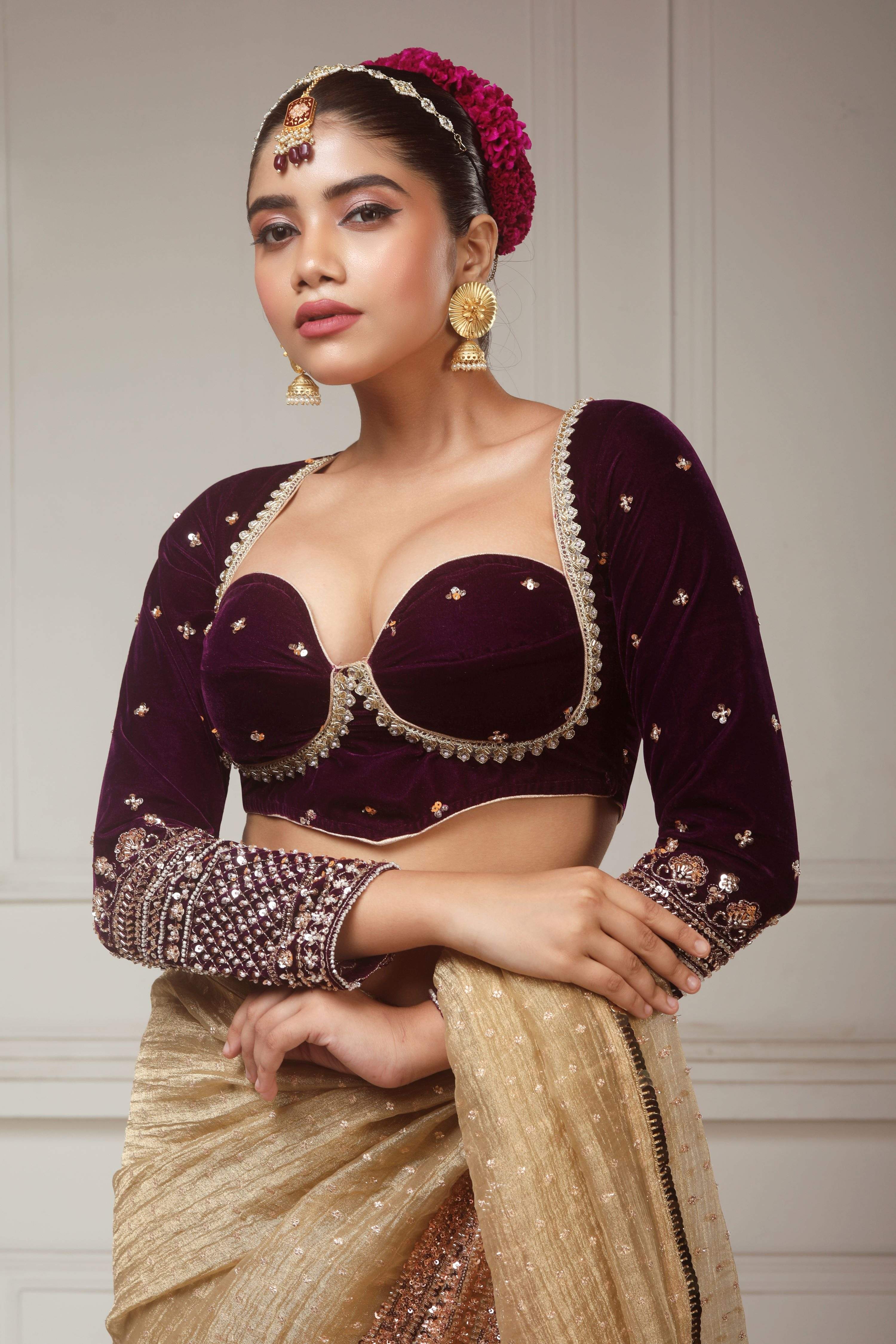 SUNKISSED DESIRE SAREE WITH GLAM GRANDEUR BLOUSE