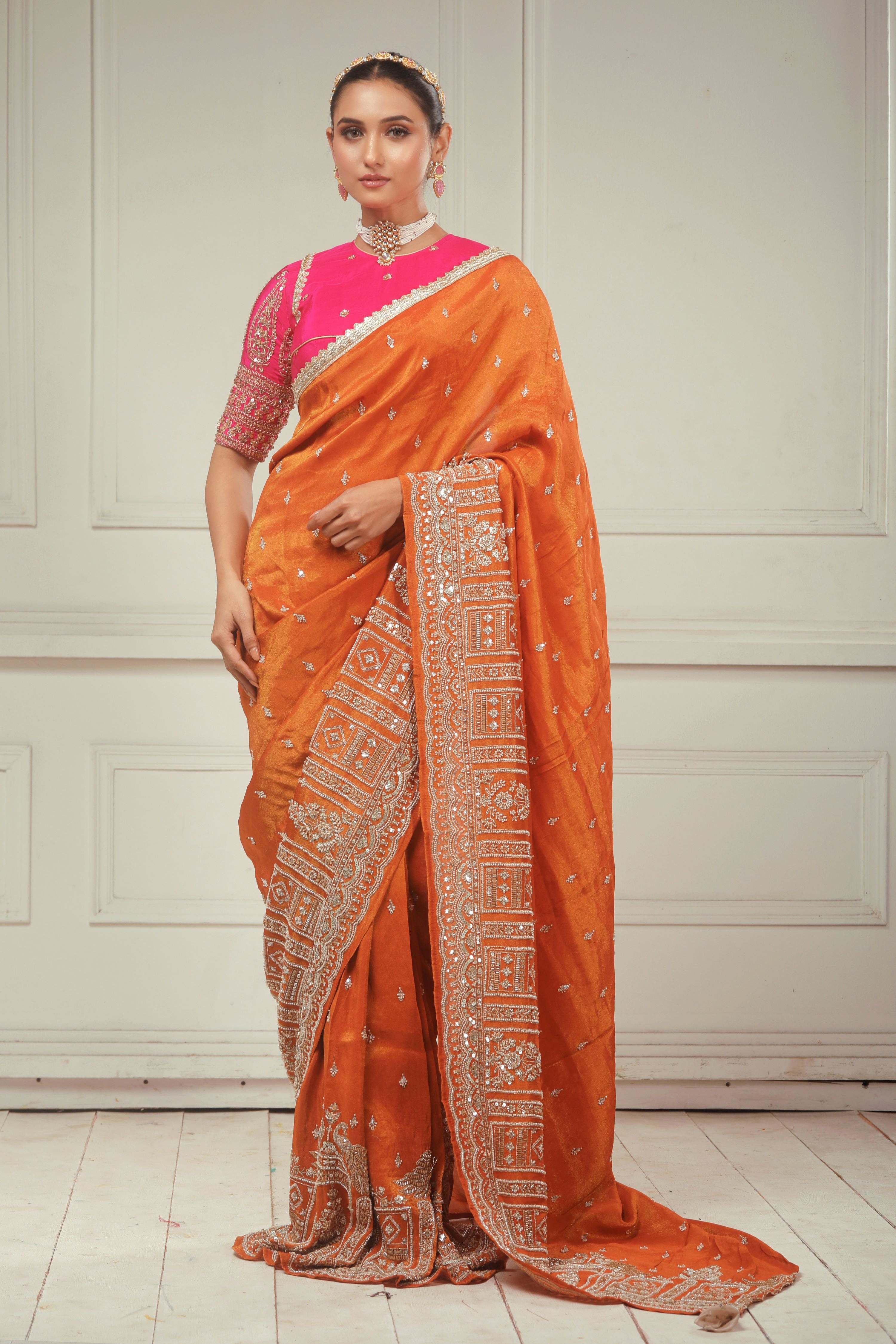 SAFFRON SYMPHONY SAREE