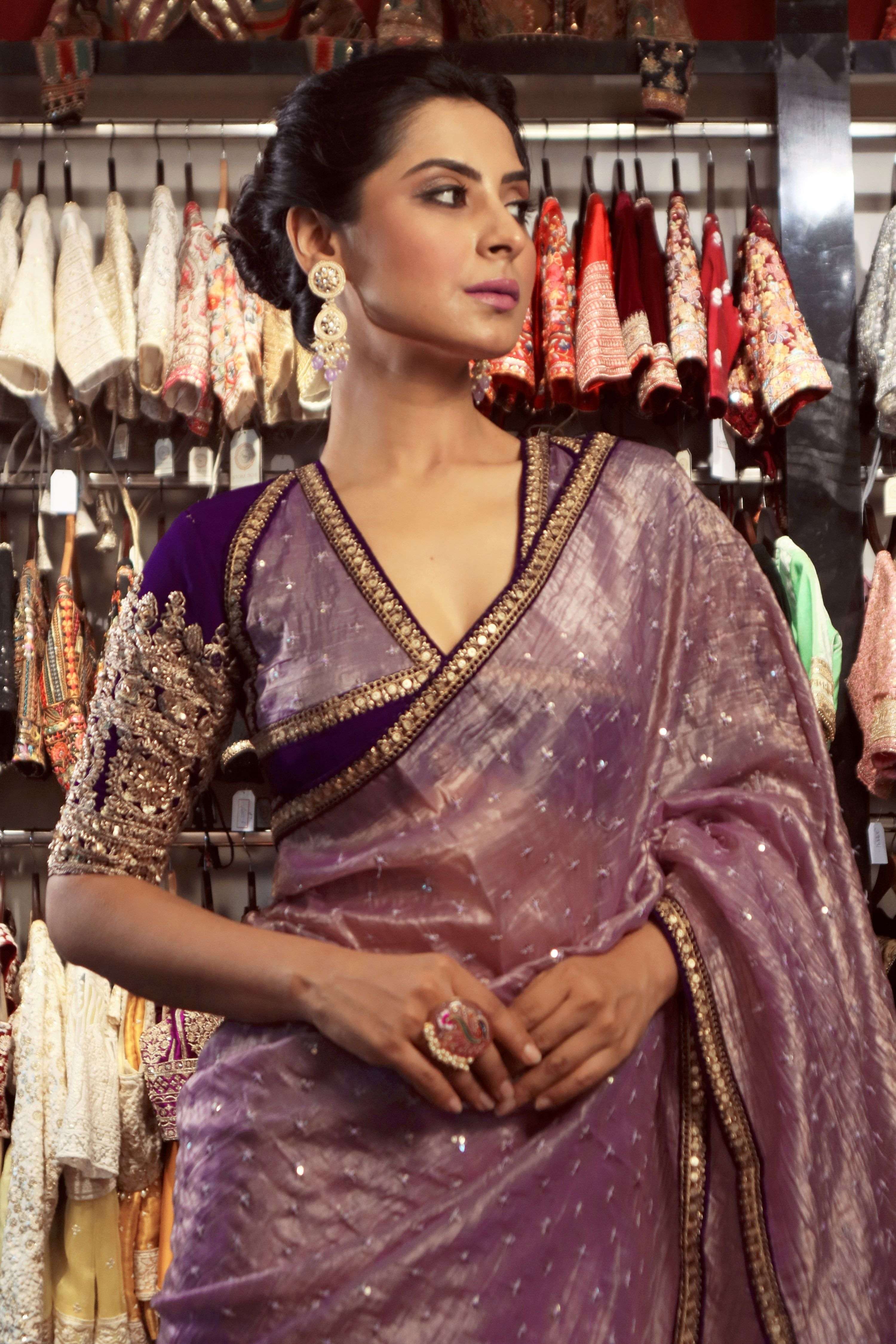 LILAC LOVESTORY SAREE WITH MAJESTIC MELODY BLOUSE