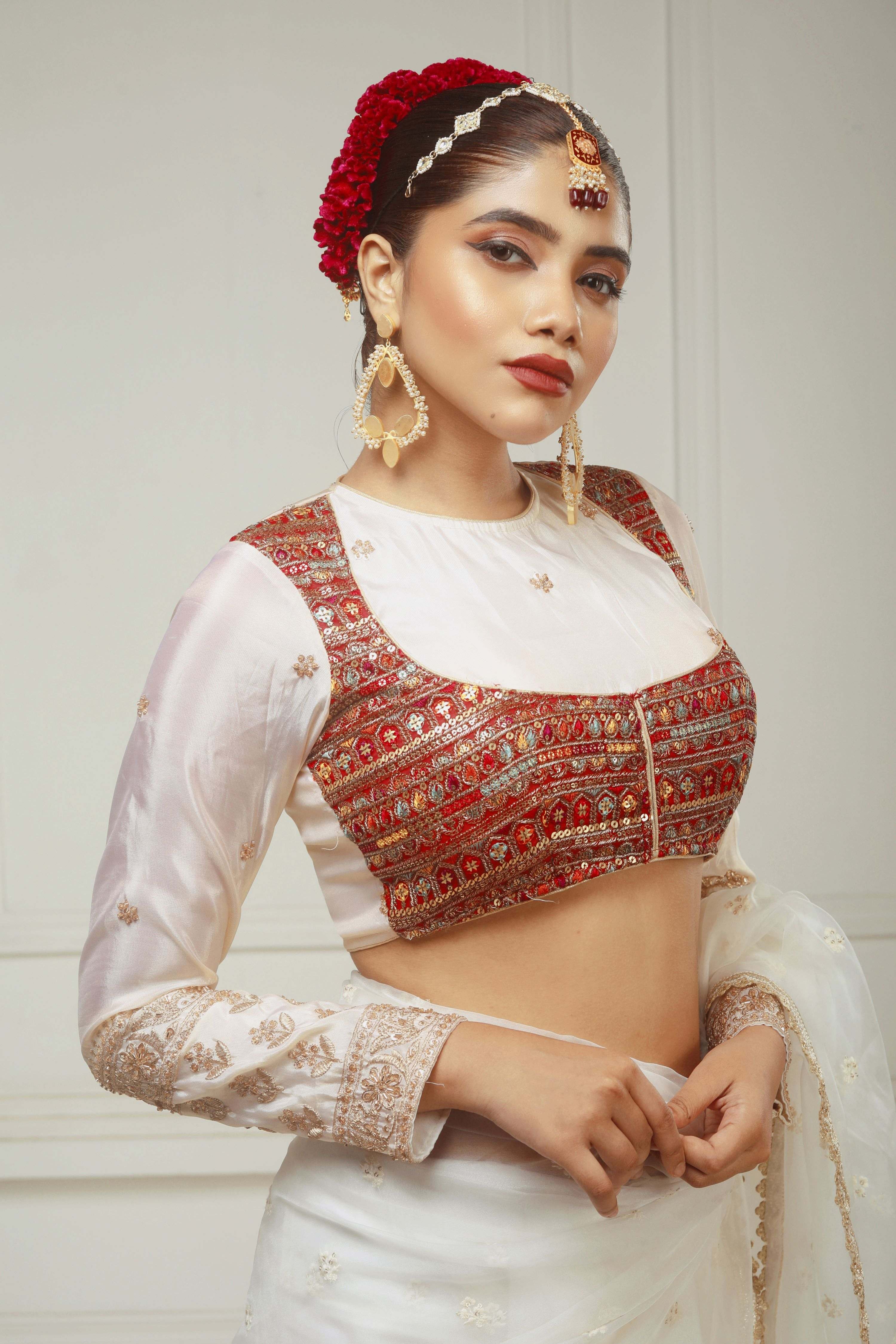 VANILLA SKY SAREE WITH VANILLA MUSE CLASSIC BLOUSE