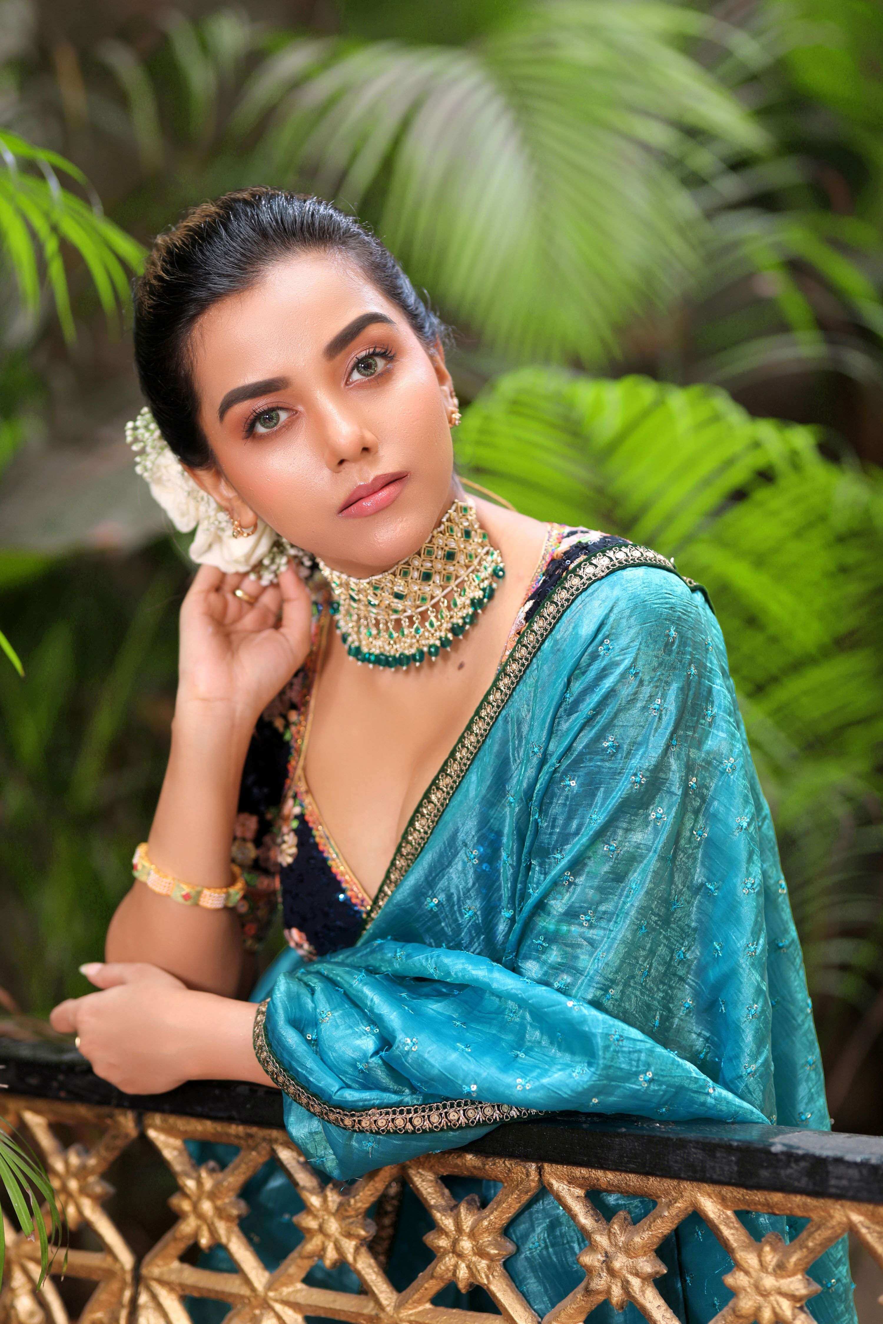 TEAL TEMPTATION SAREE WITH NEELI AFSOON BLOUSE