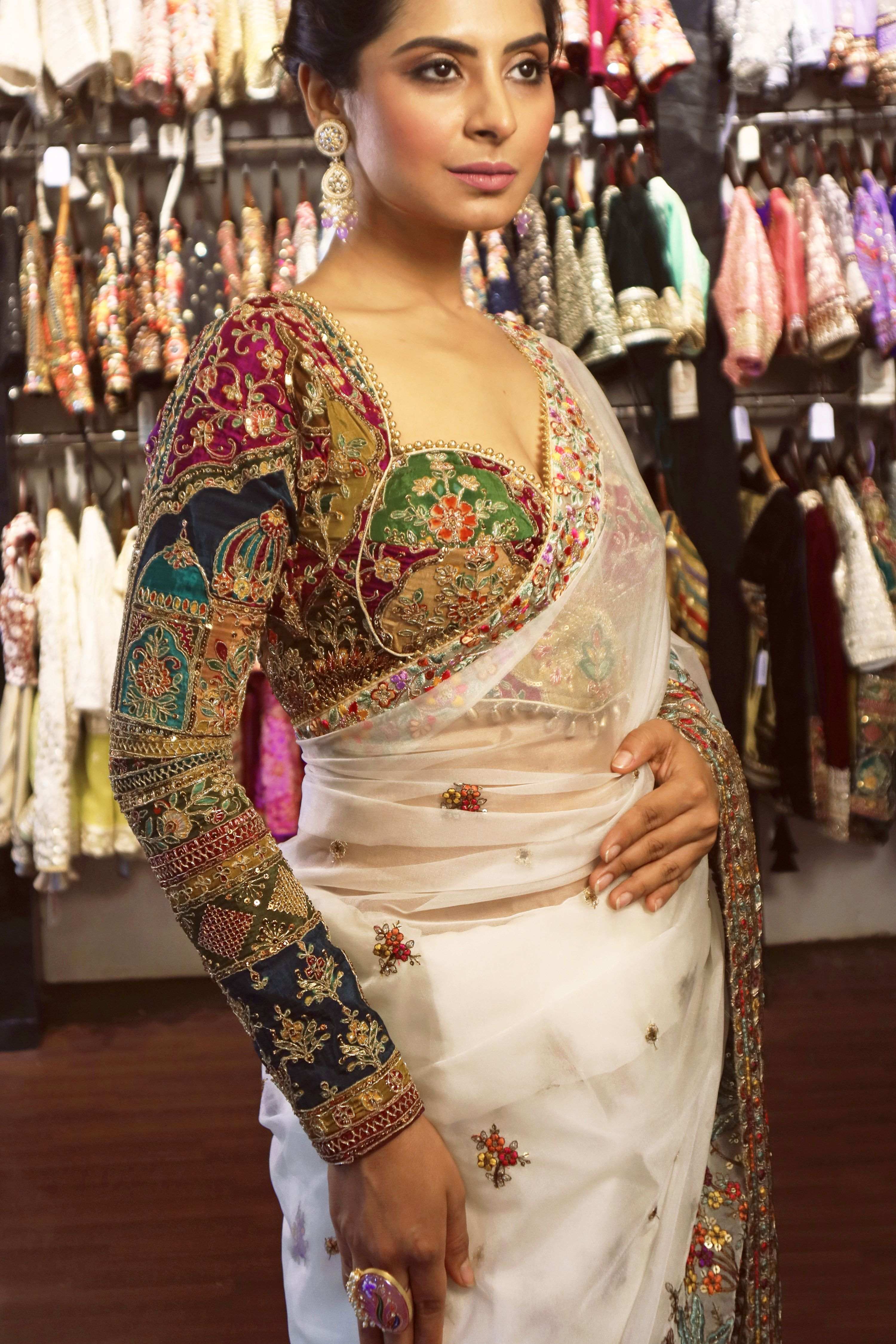COSMIC CRUSH SAREE WITH COUTURE CHARM CORSET BLOUSE