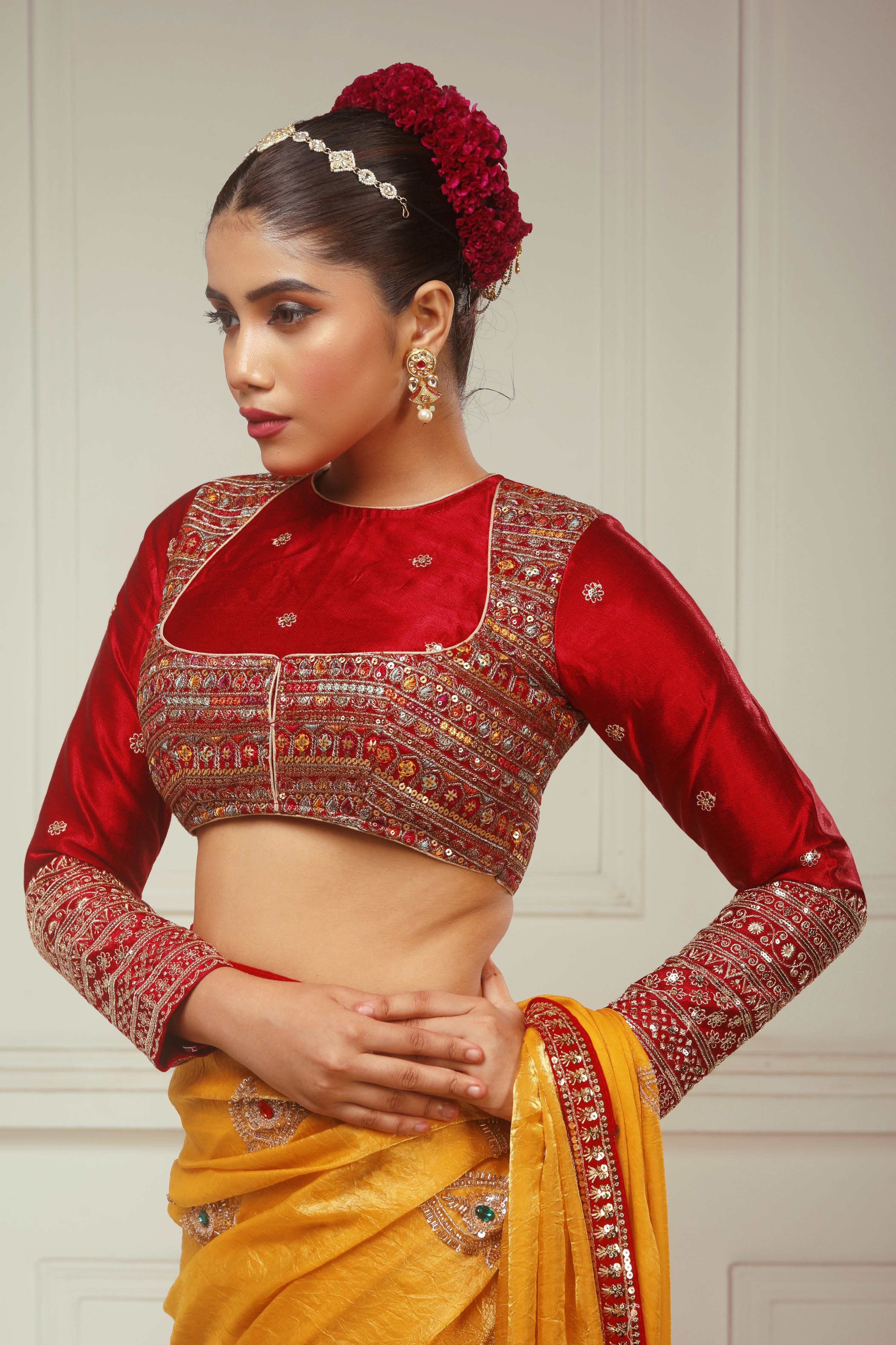 KUNDAN KATHA SAREE WITH ABSOLUTE APPEAL BLOUSE