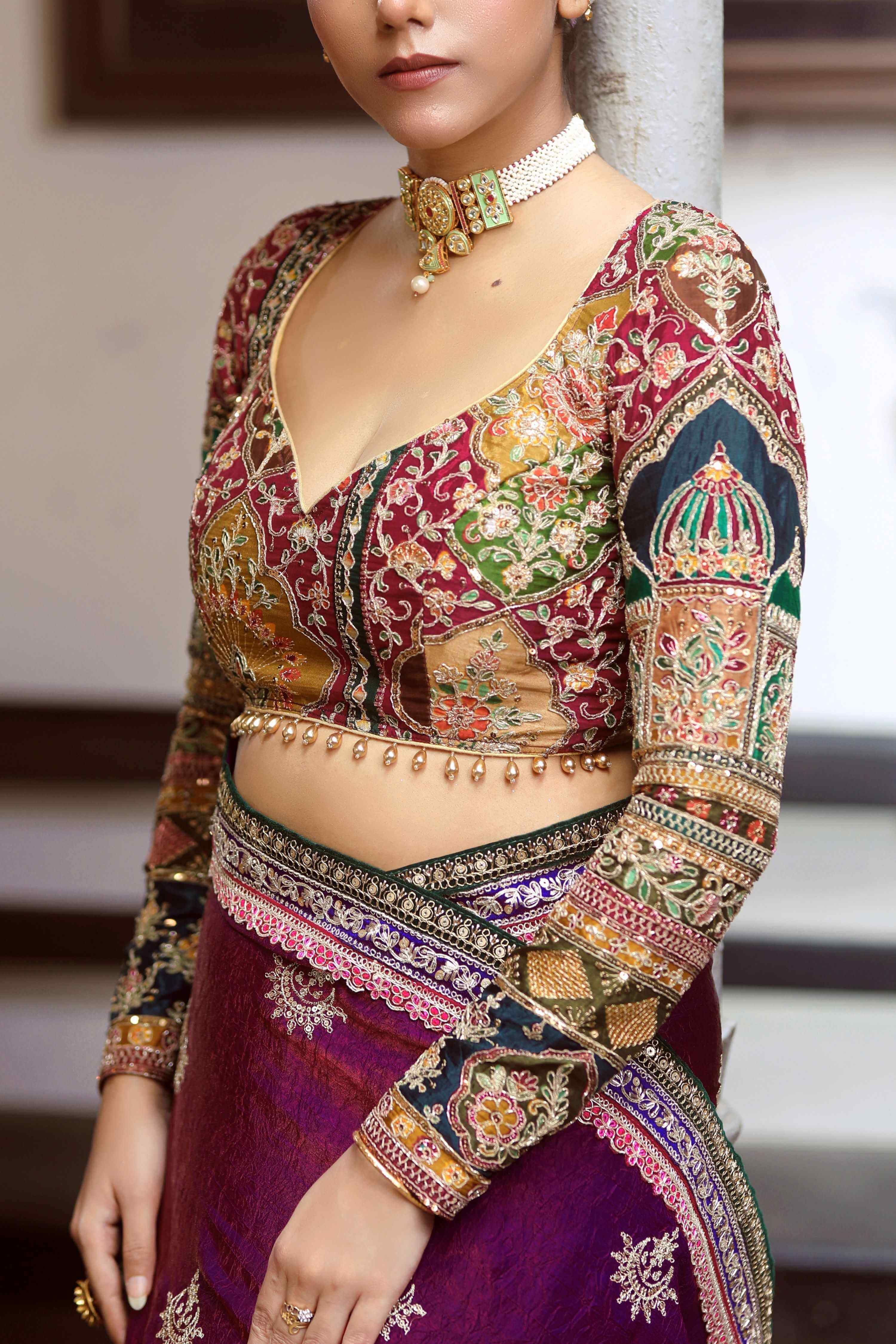 WINE WALTZ SAREE WITH COUTURE CHARM BLOUSE