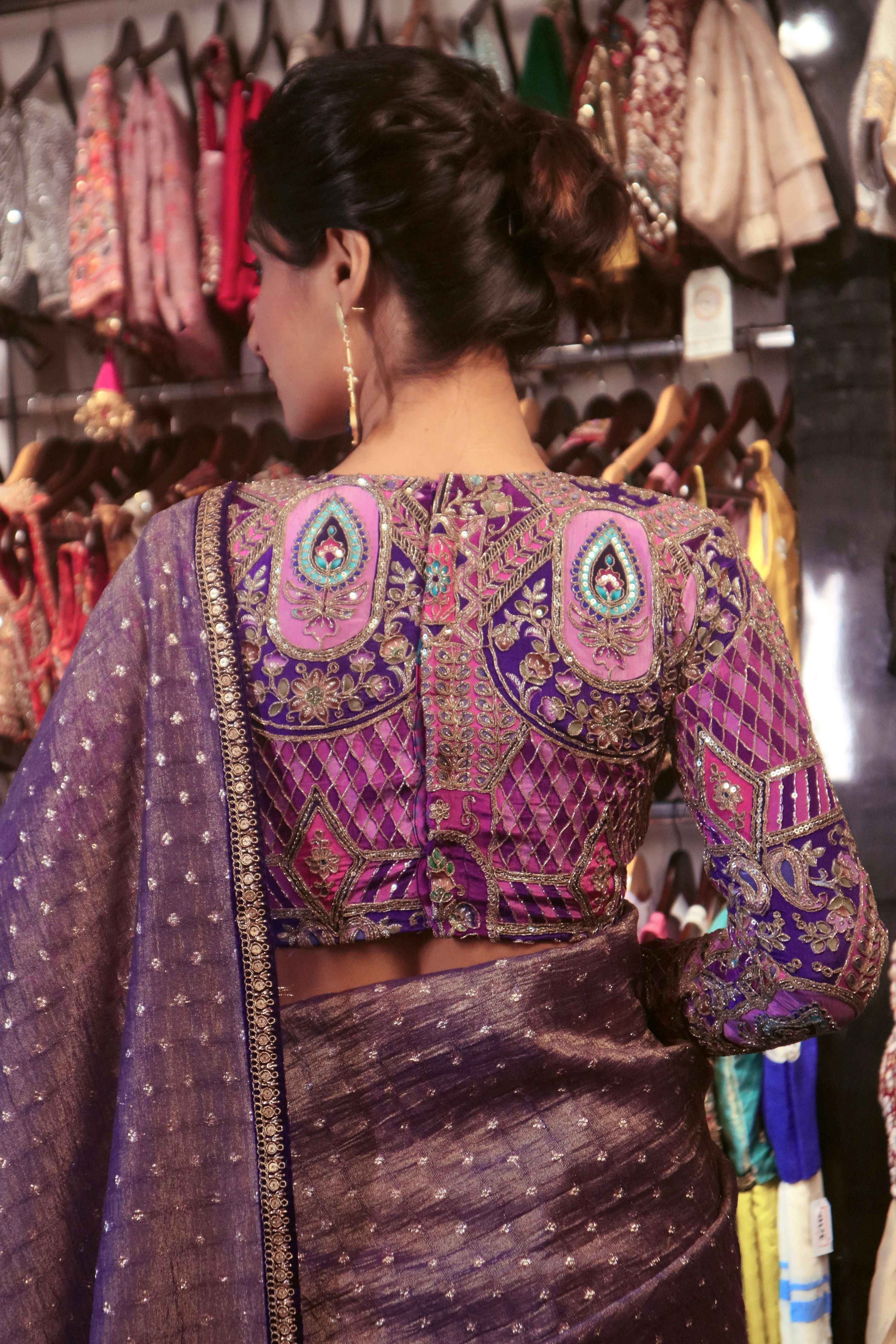 MYSTIC MUSE SAREE WITH AMETHYST AFFAIR BLOUSE