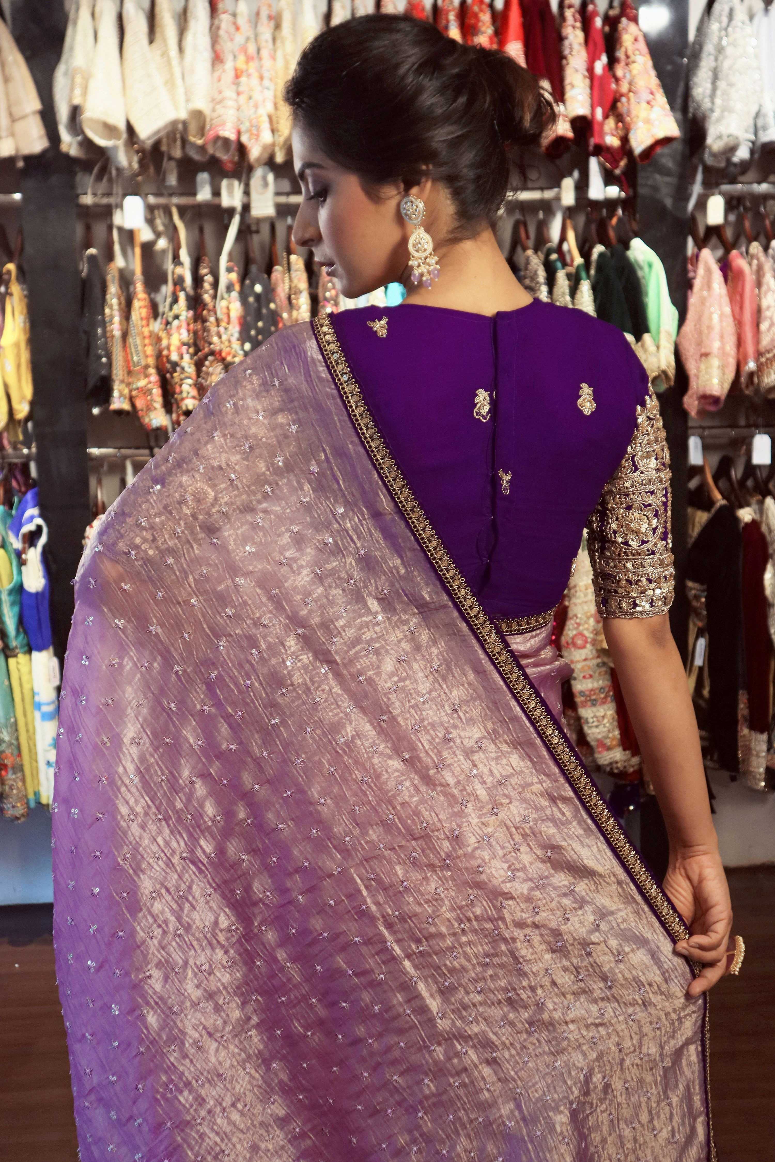 LILAC LOVESTORY SAREE WITH MAJESTIC MELODY BLOUSE