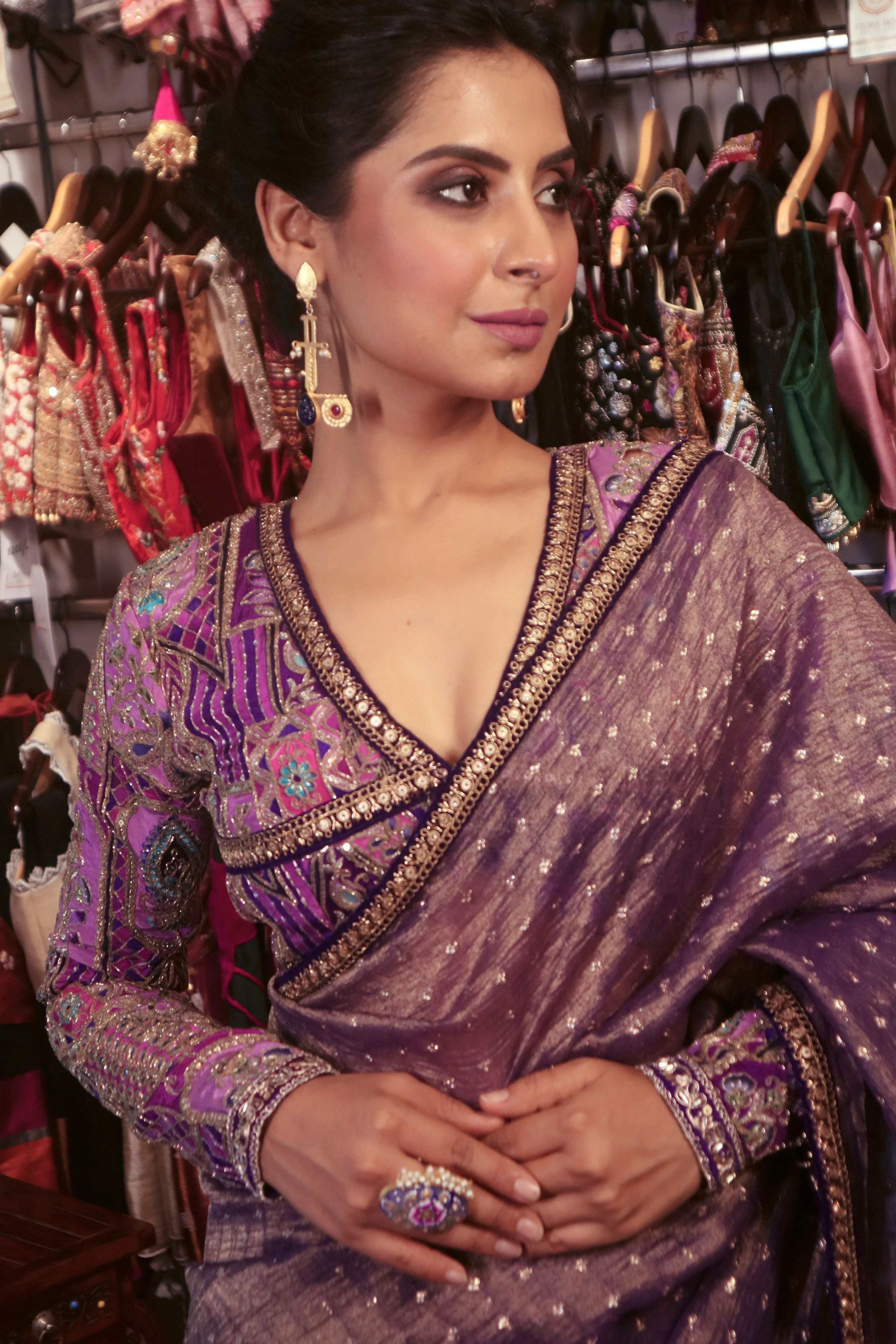 MYSTIC MUSE SAREE WITH AMETHYST AFFAIR BLOUSE
