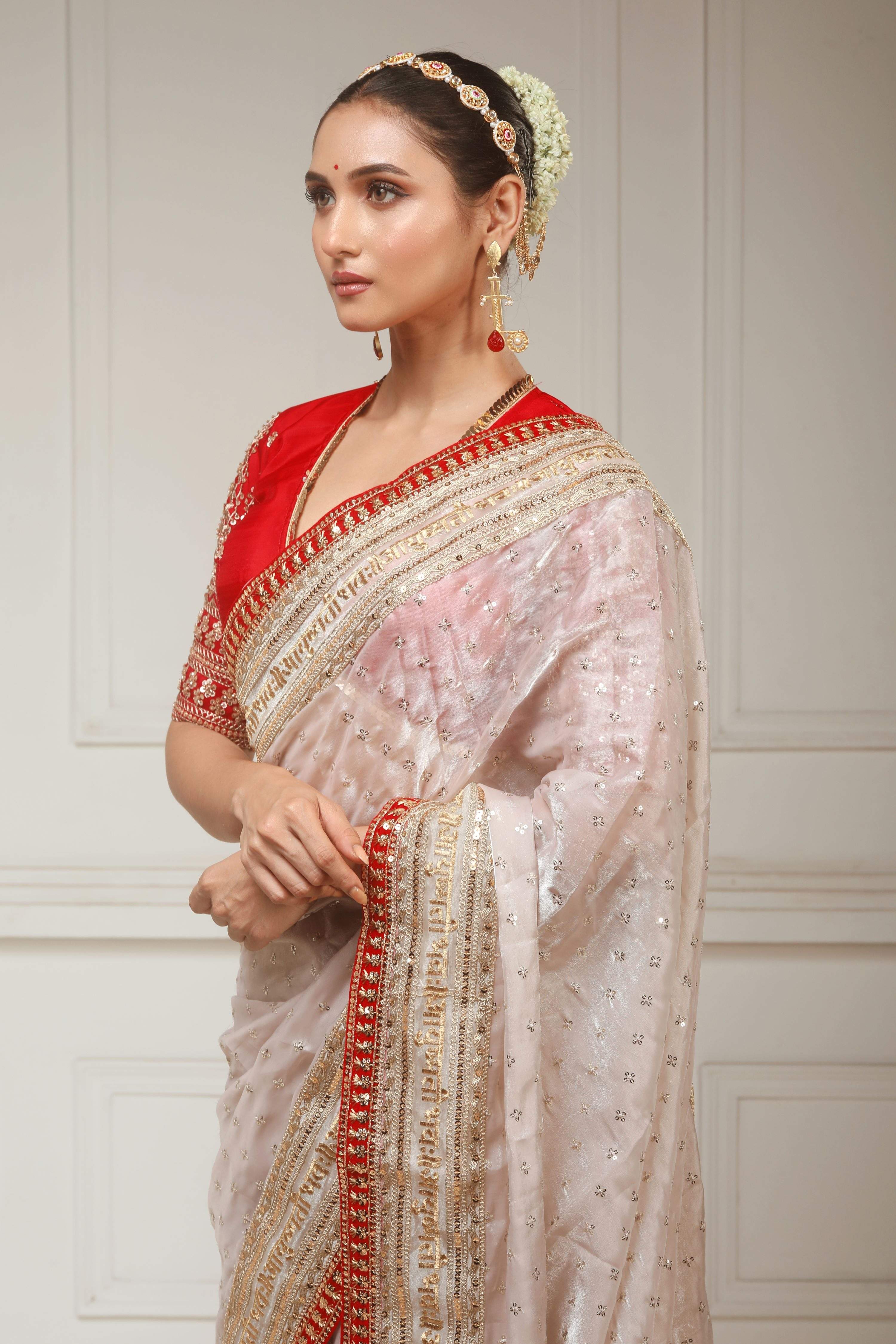 ROYAL SUBTLE QUEEN SAREE WITH  SCARLET LUXE BLOUSE