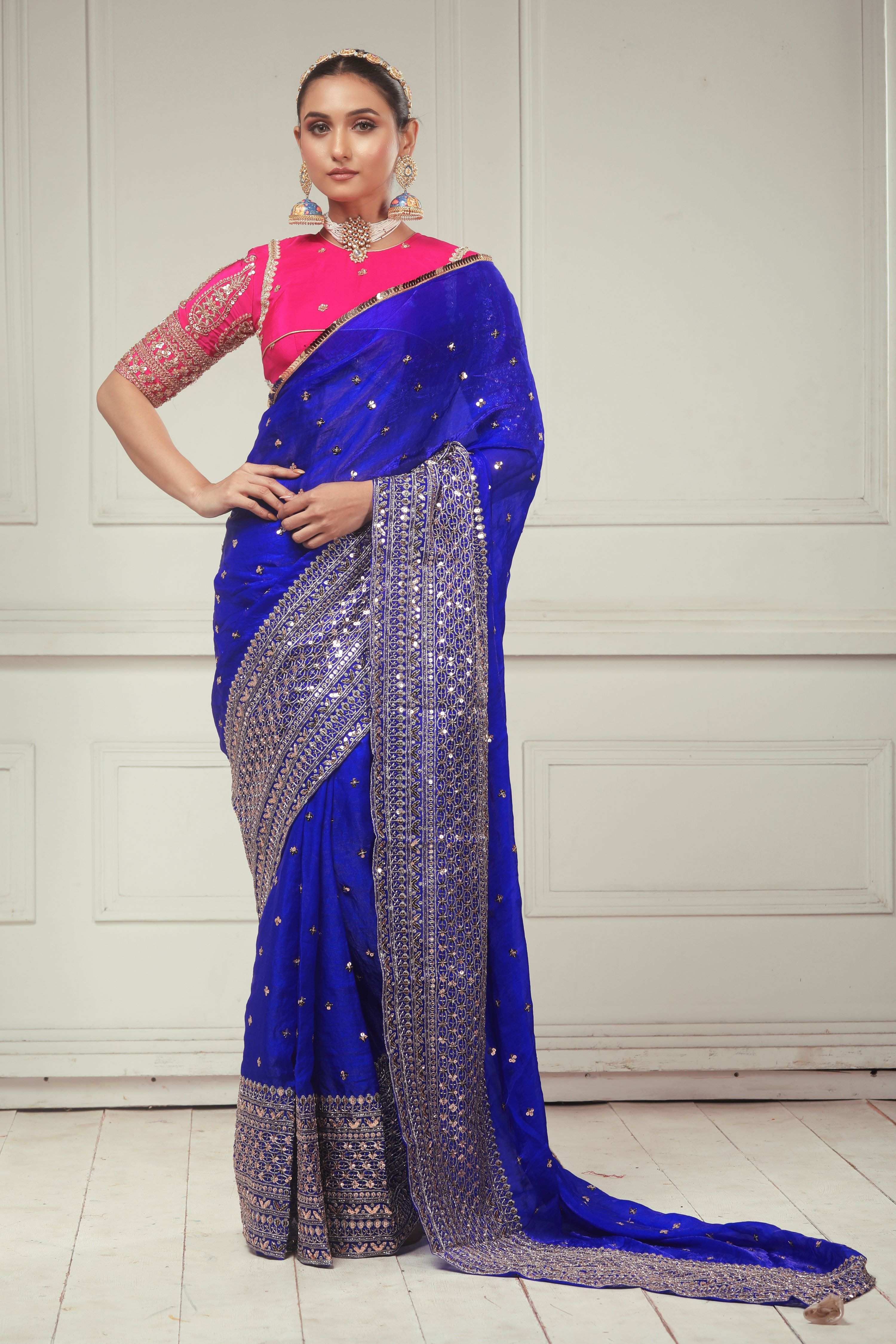 RAVISH REIGN SAREE WITH ROSE LUXE CLASSIC BLOUSE