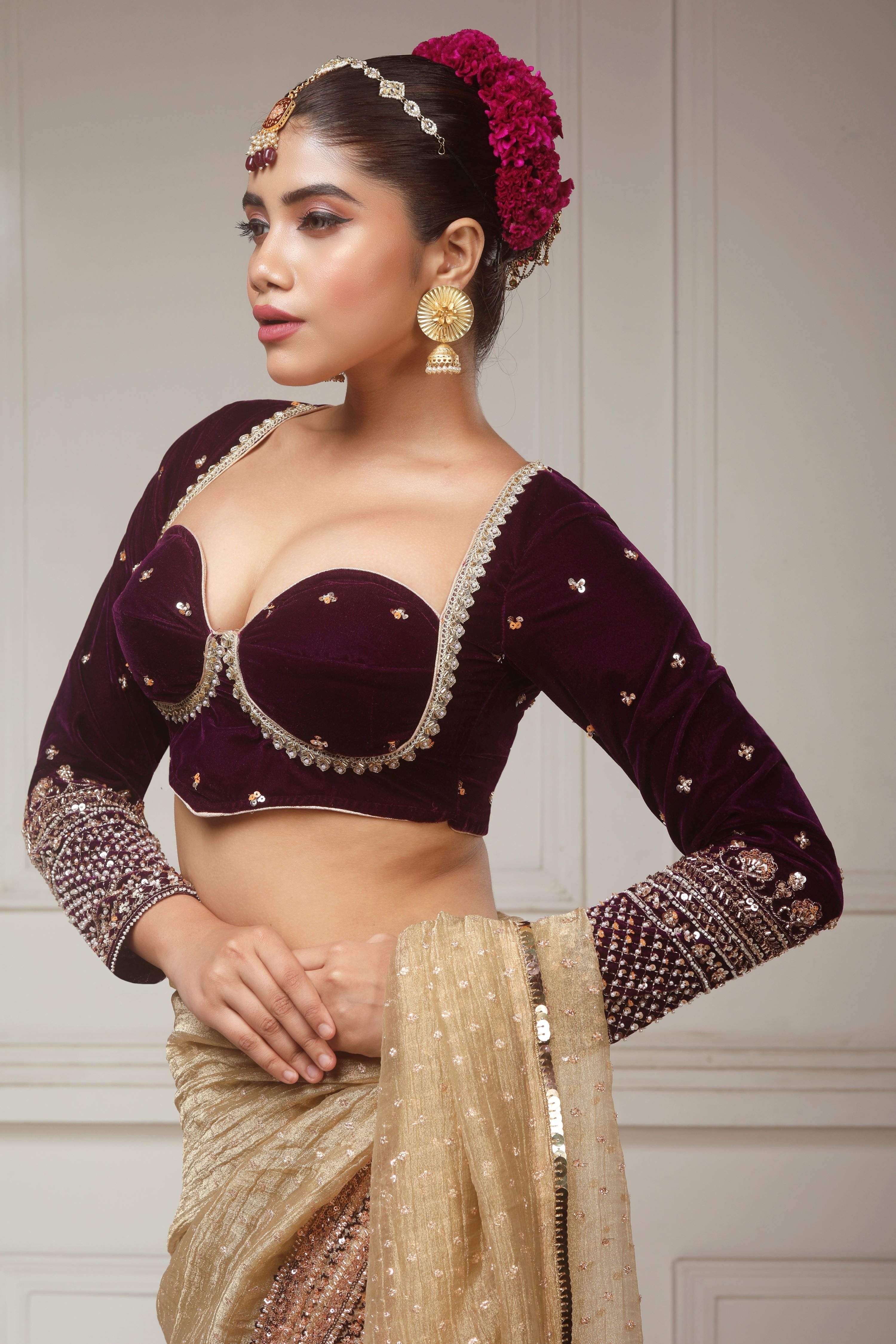 SUNKISSED DESIRE SAREE WITH GLAM GRANDEUR BLOUSE