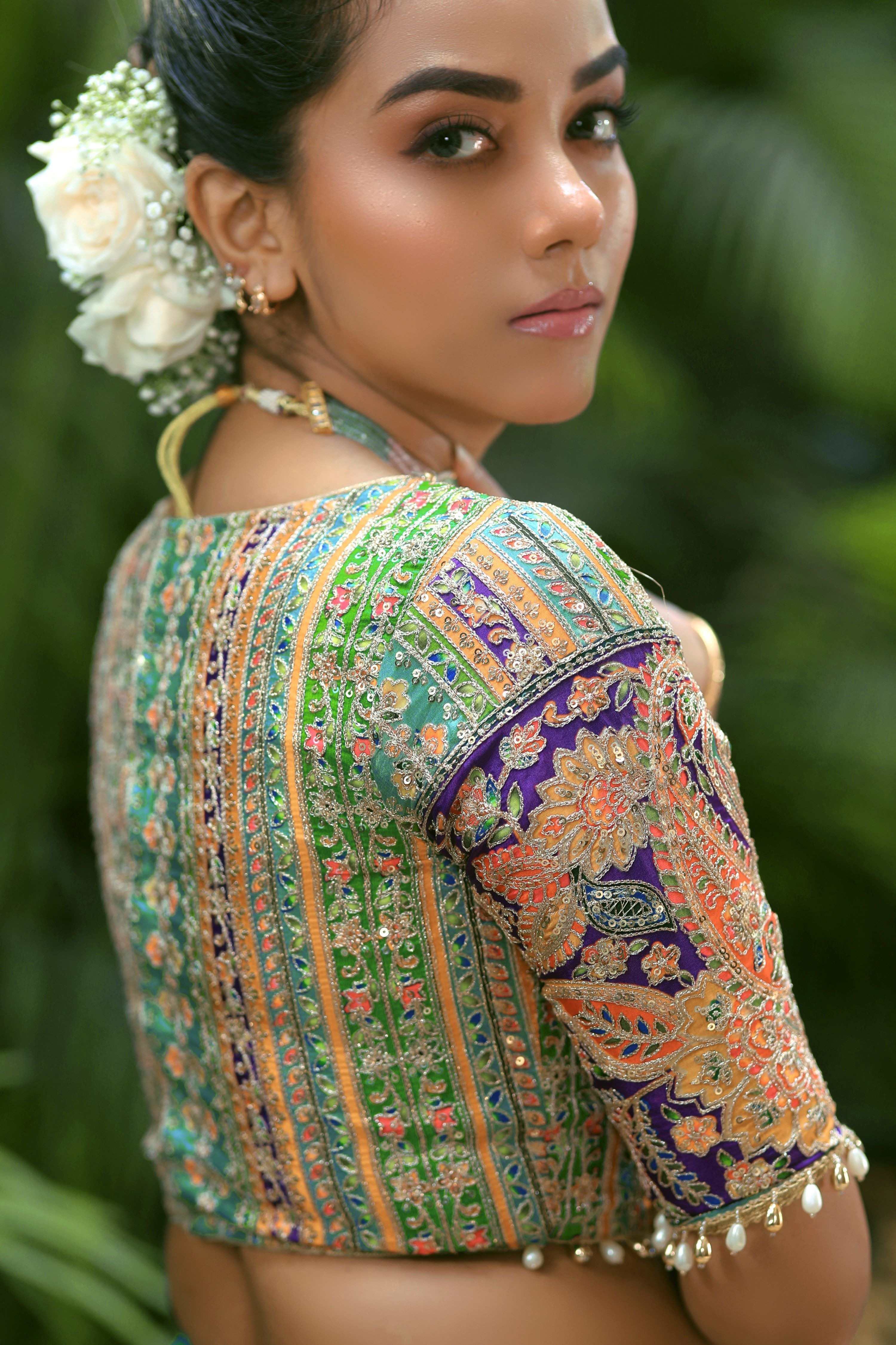 AQUA AMOUR SAREE WITH TEAL TREASURE BLOUSE