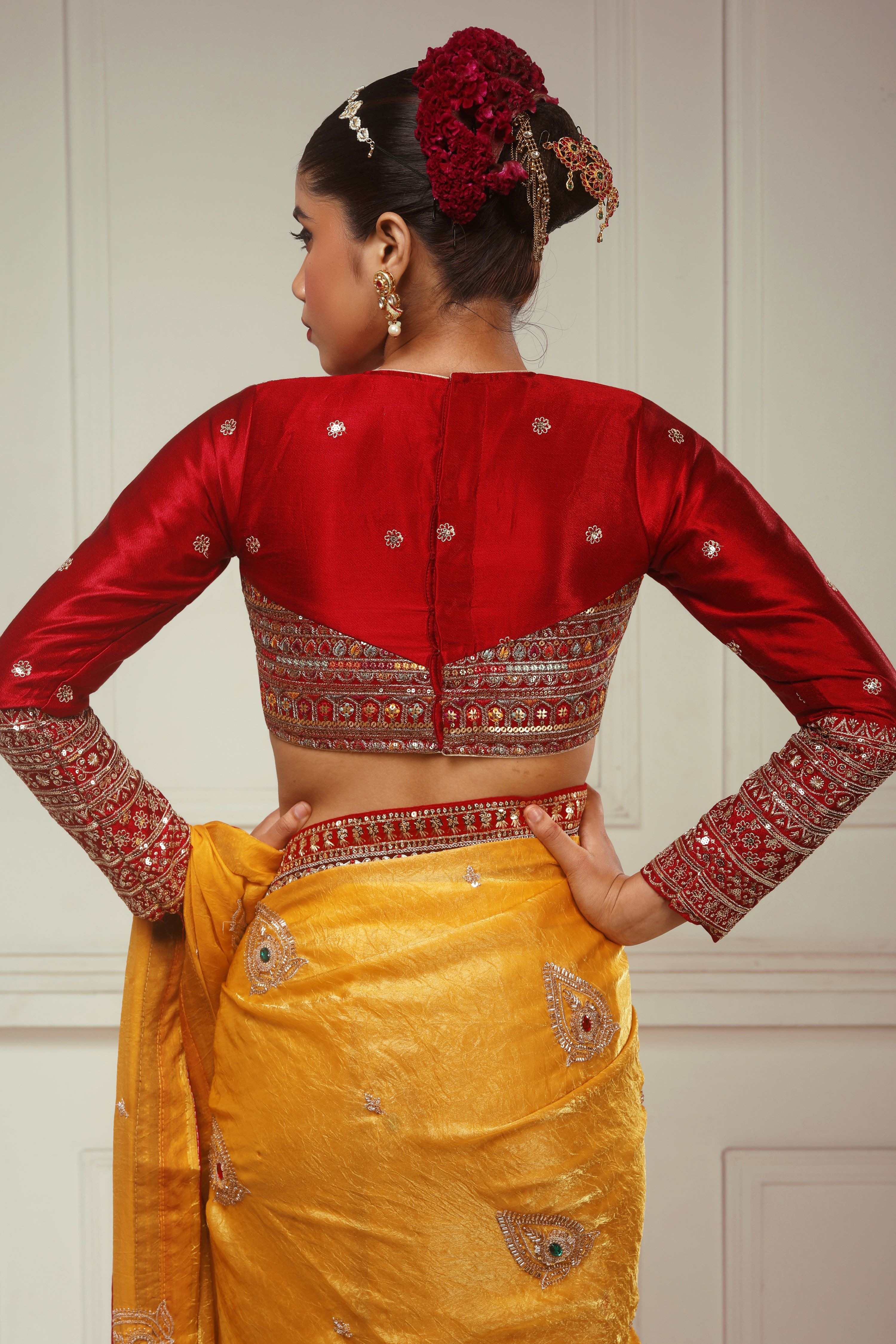 KUNDAN KATHA SAREE WITH ABSOLUTE APPEAL BLOUSE