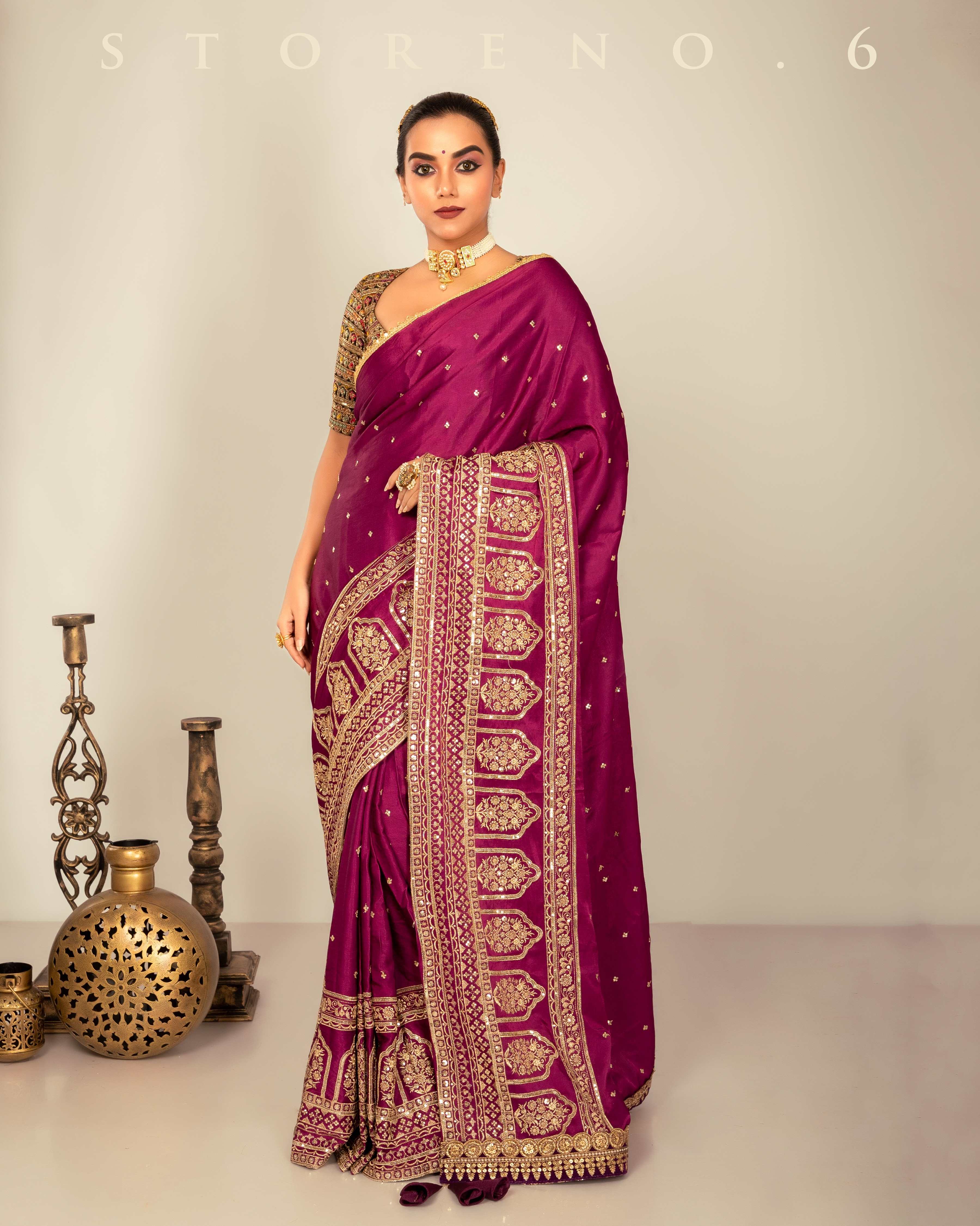 TIMELESS TWIRL SAREE WITH CHIC CHARM BLOUSE