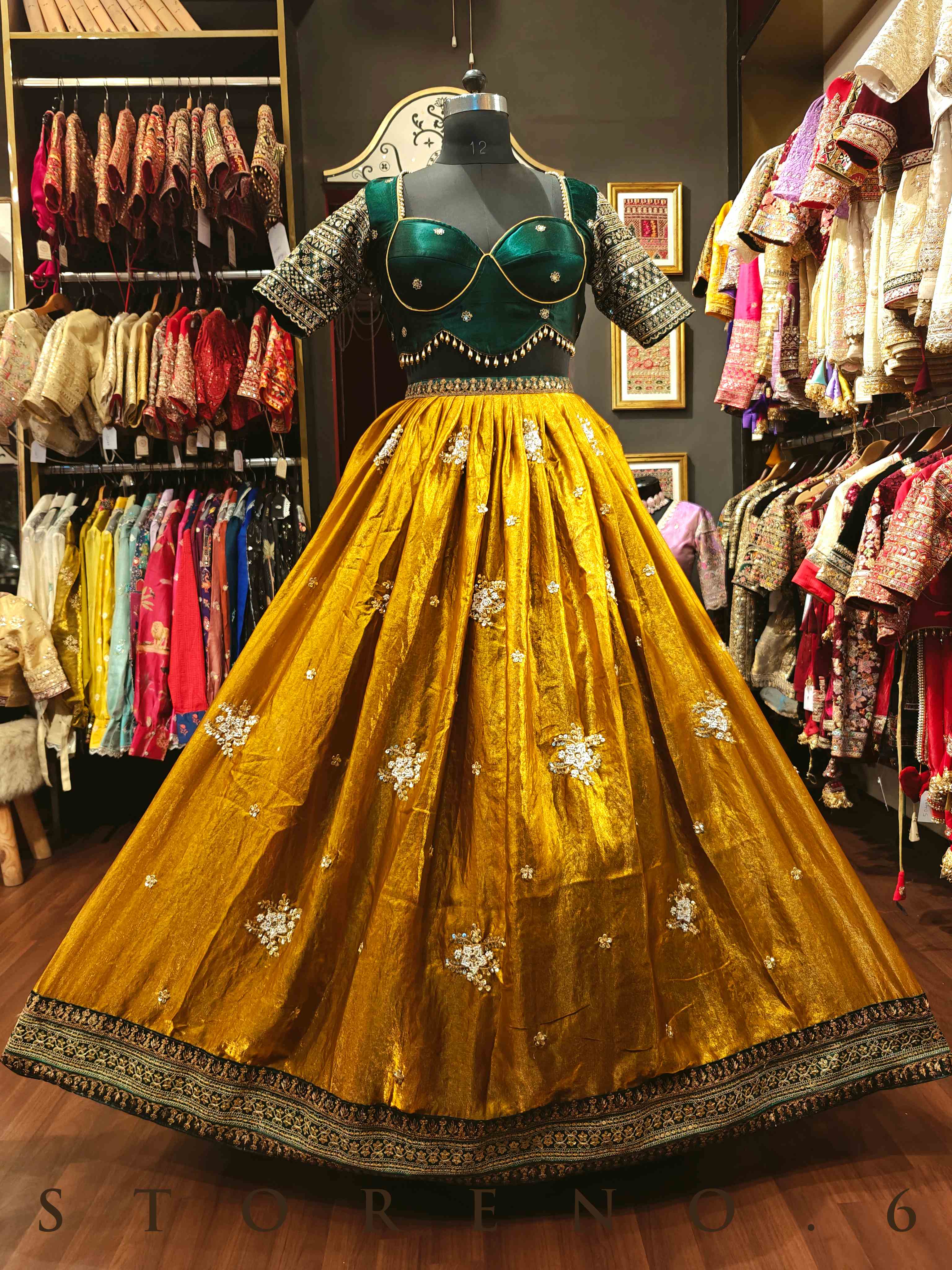 SWARNA LEHENGA SKIRT WITH STITCHED BLOUSE(WITH CANCAN)