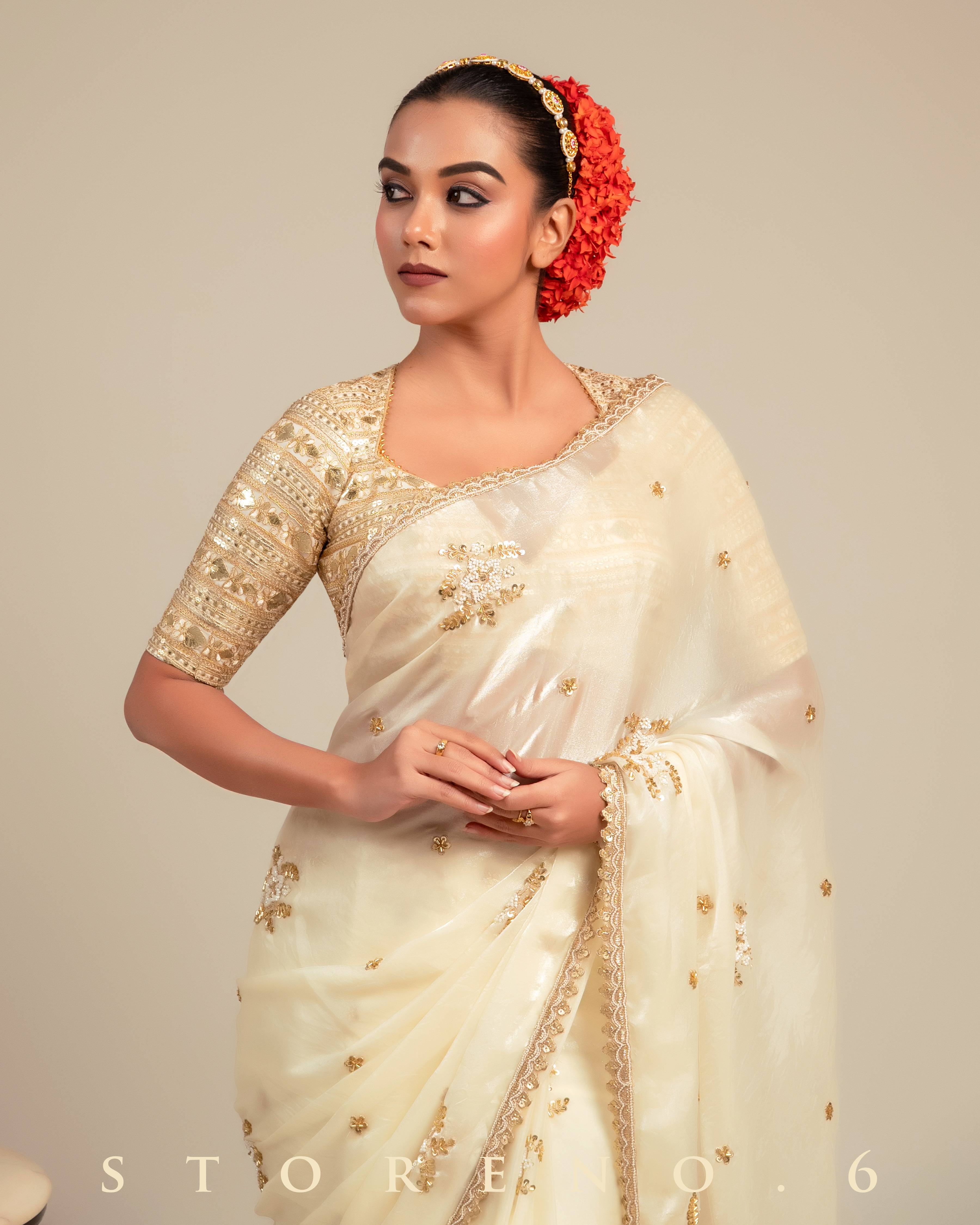 STELLER SURPRISE SAREE WITH INTENSE IVORY ICON BLOUSE