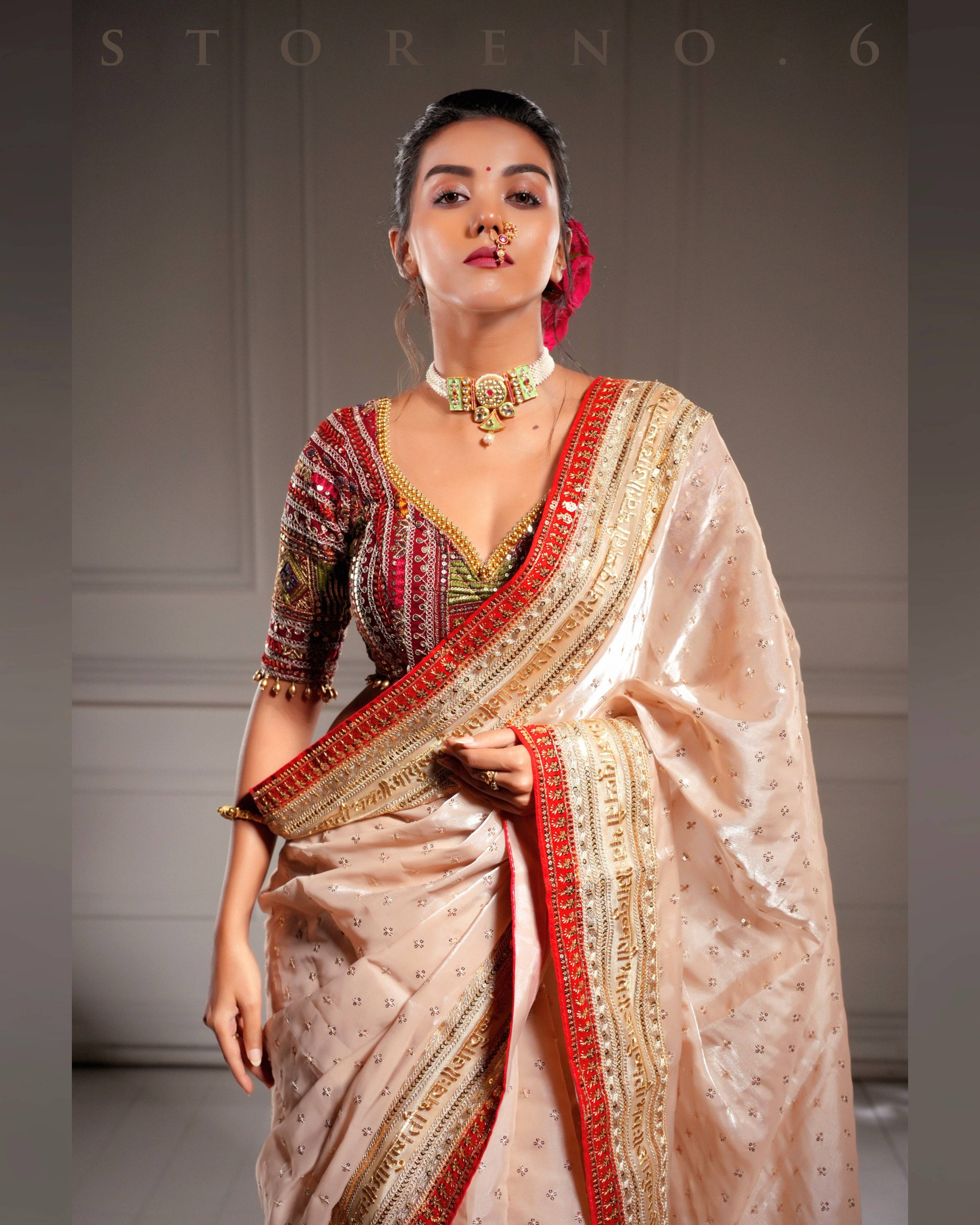 ROYAL SUBTLE QUEEN SAREE WITH LUSH OF BERRY BLOUSE
