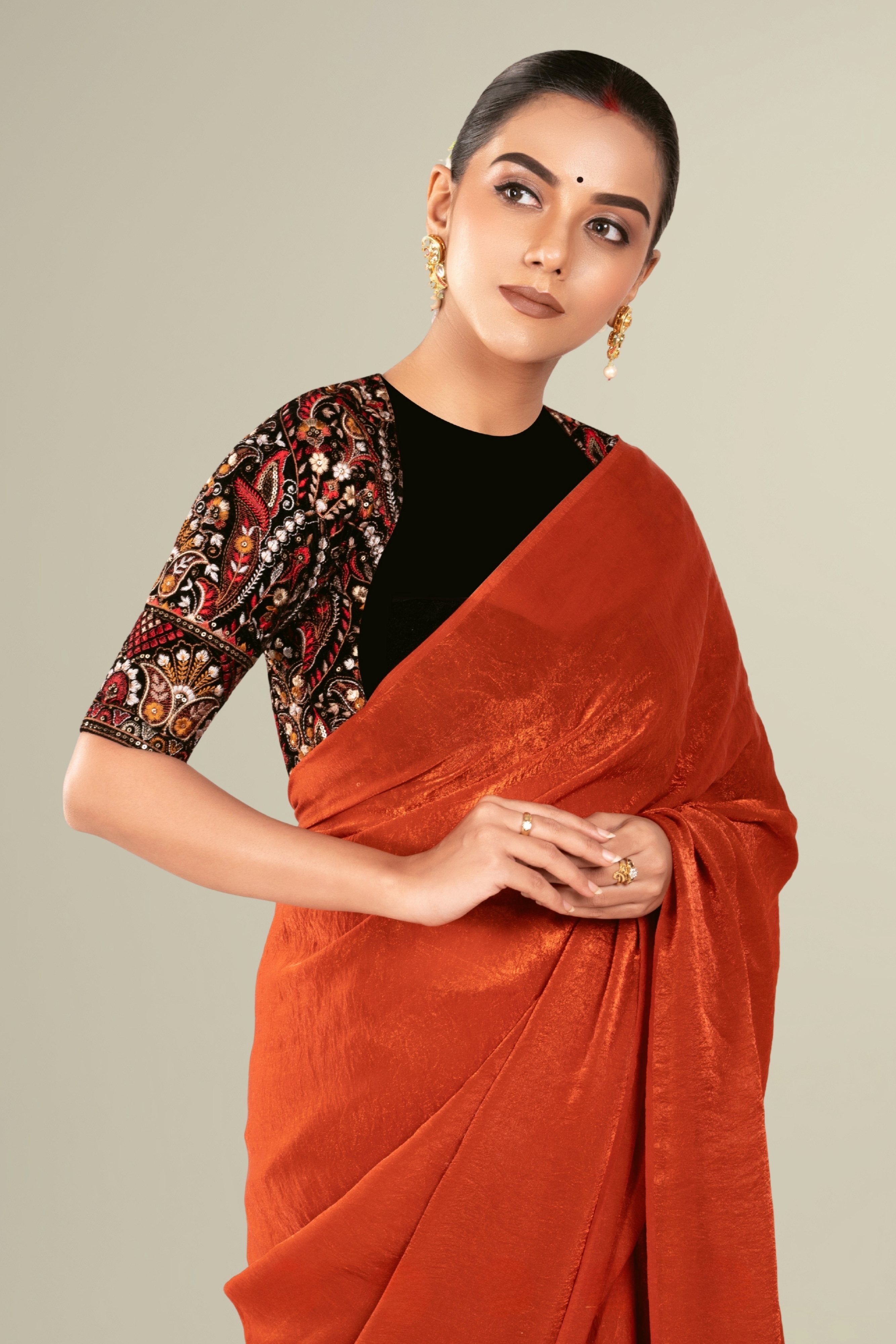SUNSET SURPRISE SAREE WITH KOLKI LUXURY BLOUSE
