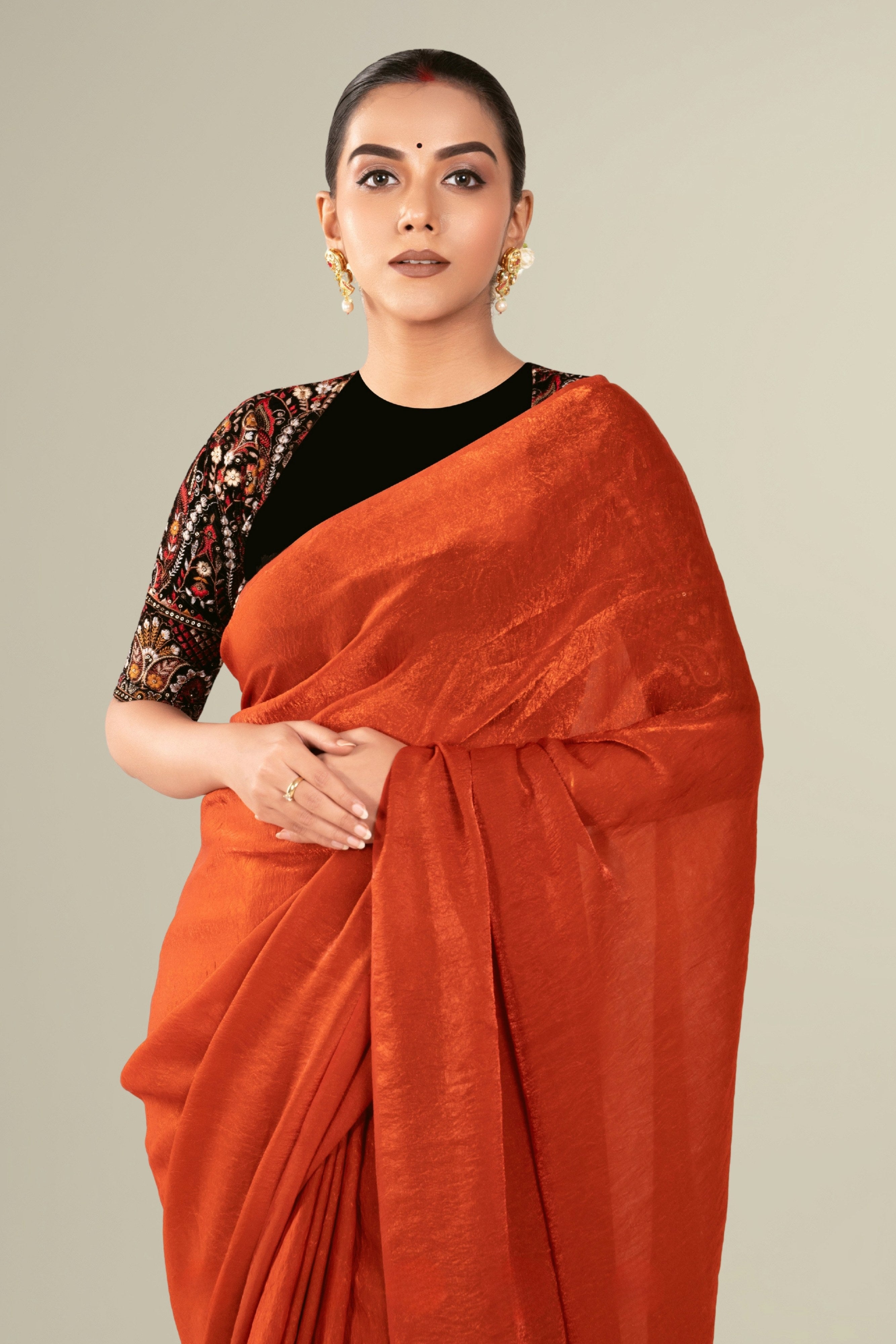 SUNSET SURPRISE SAREE WITH KOLKI LUXURY BLOUSE