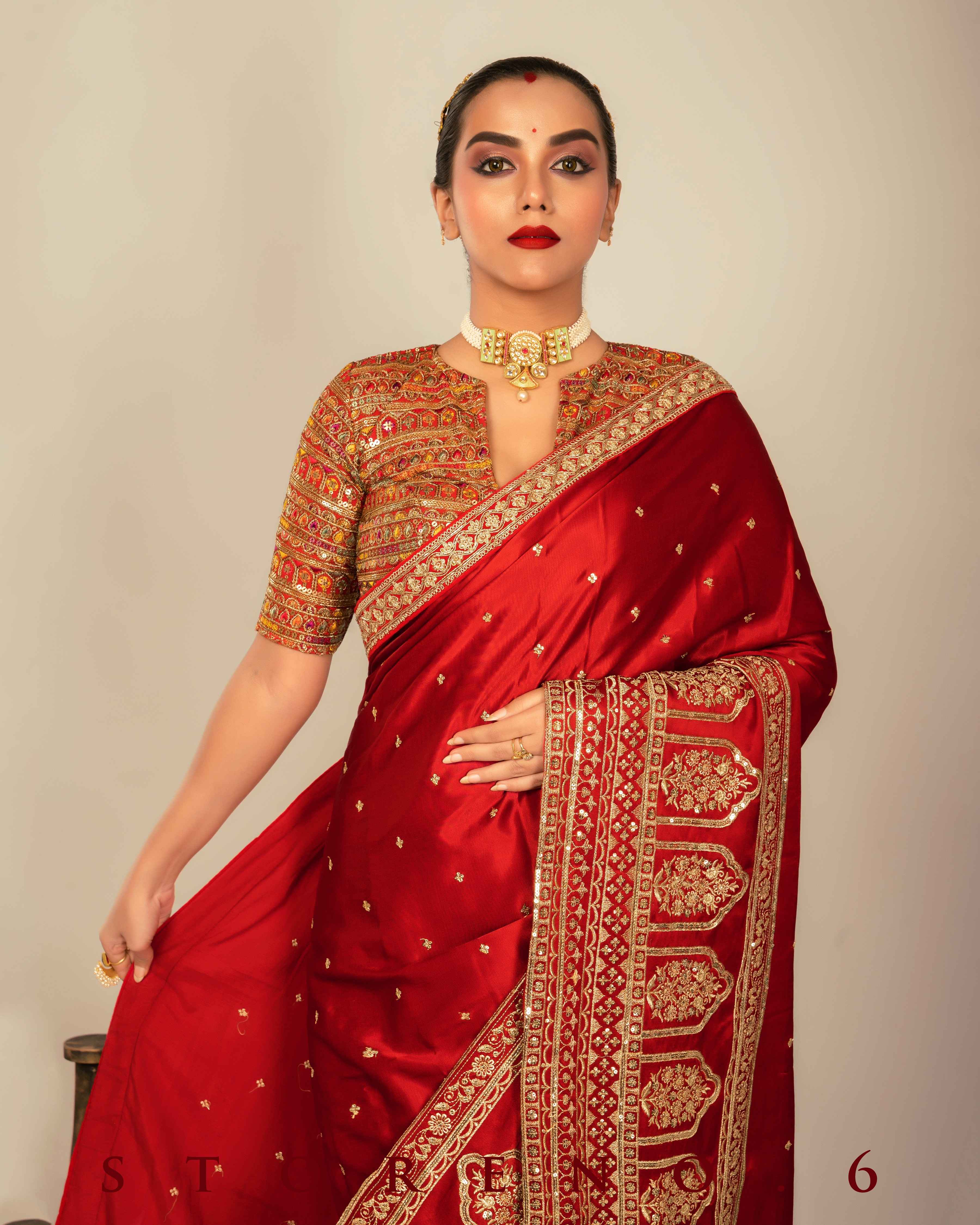TIMELESS TROUSSEAU SAREE WITH CUPID CHARM BLOUSE
