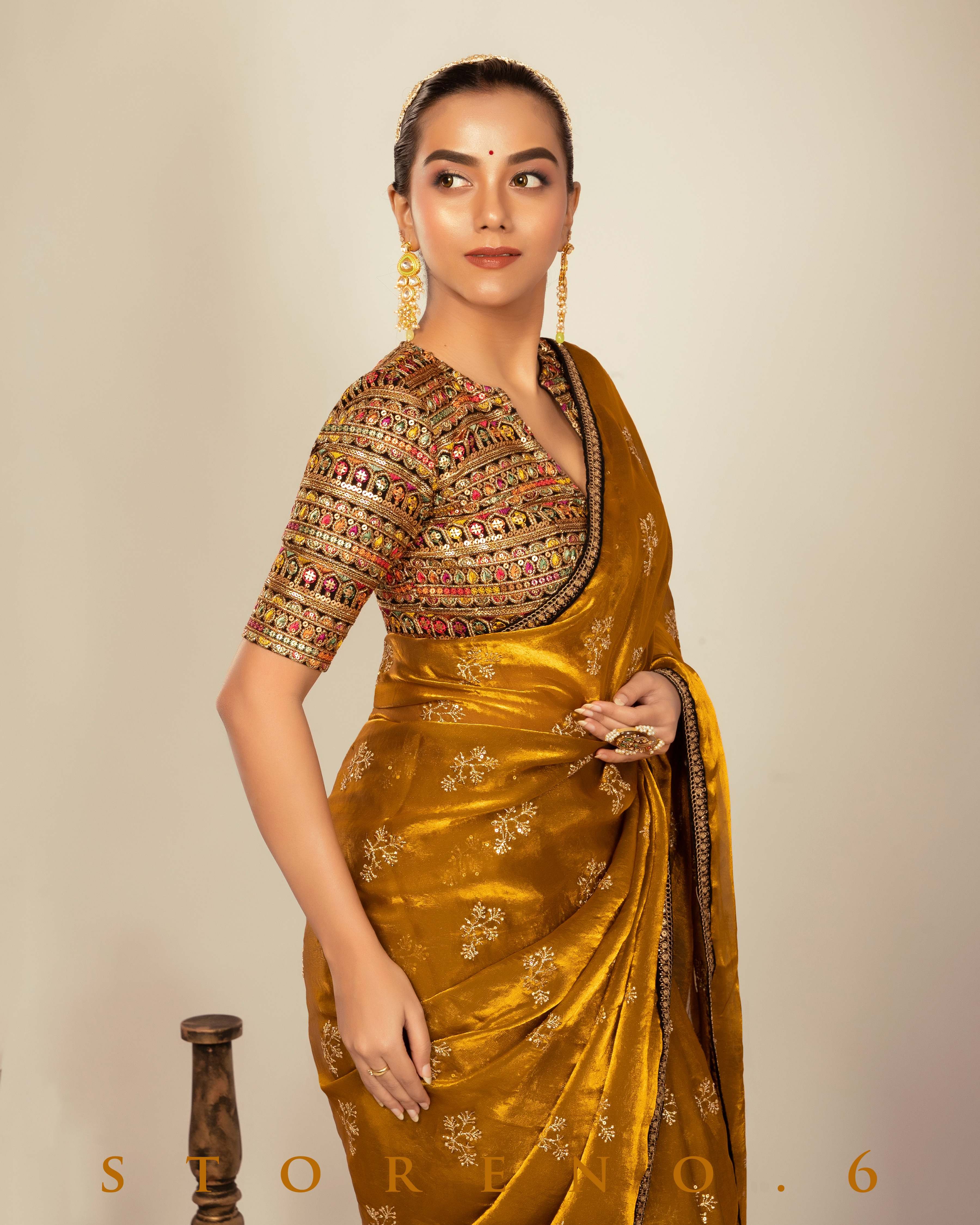 HONEY HORIZON SAREE WITH CLASSICAL CHARM BLOUSE