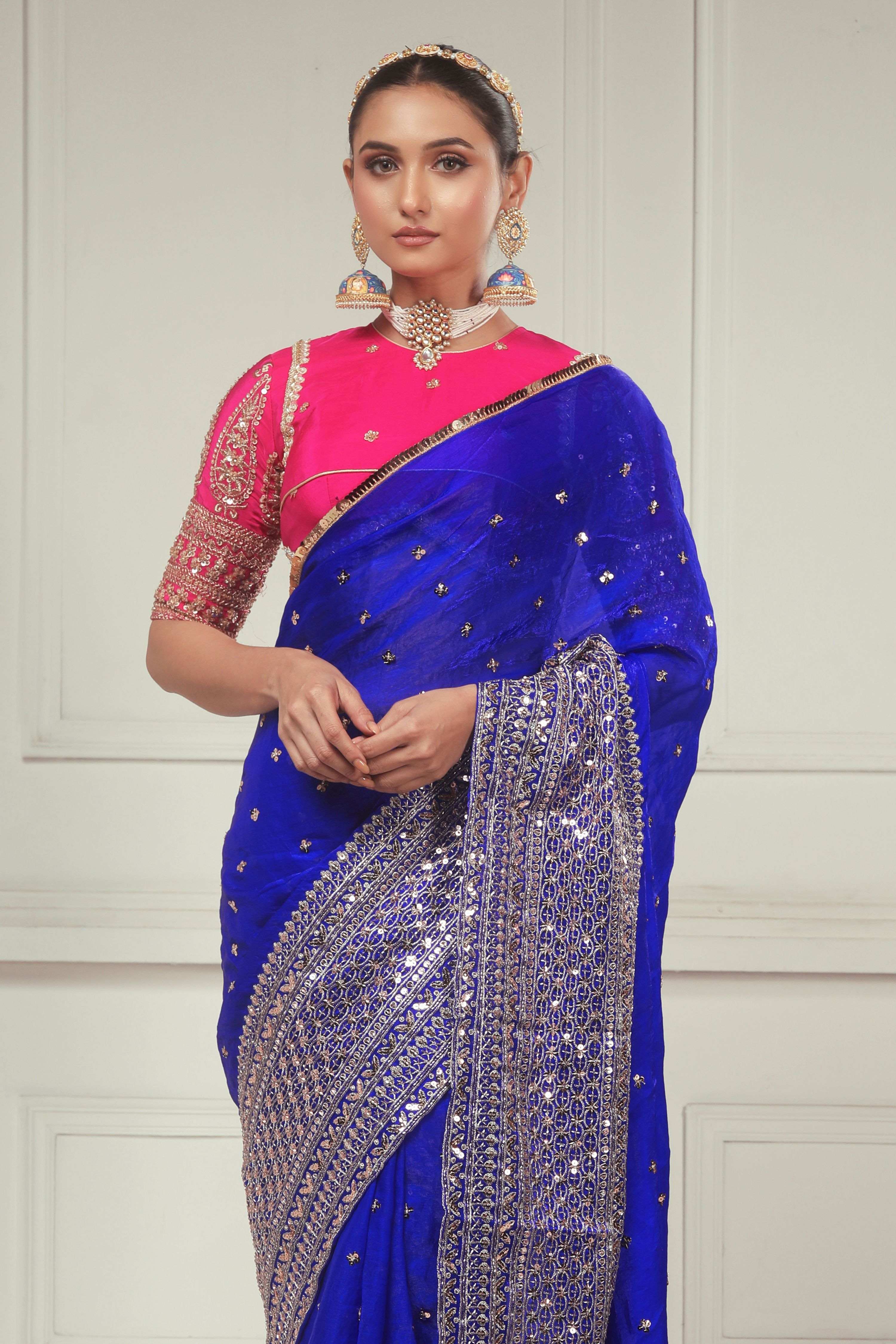 RAVISH REIGN SAREE WITH ROSE LUXE CLASSIC BLOUSE