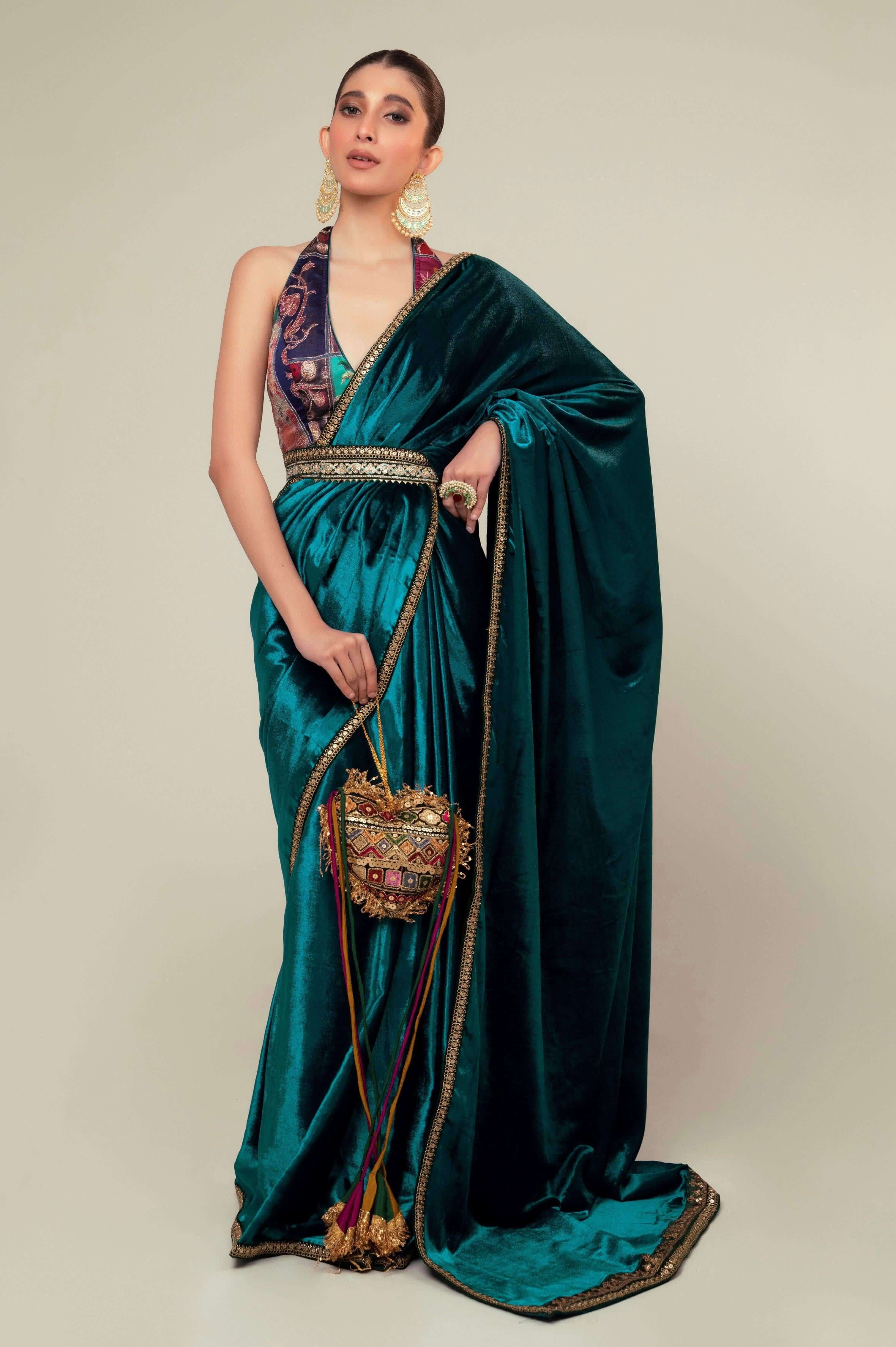 TEAL TEMPT SAREE.