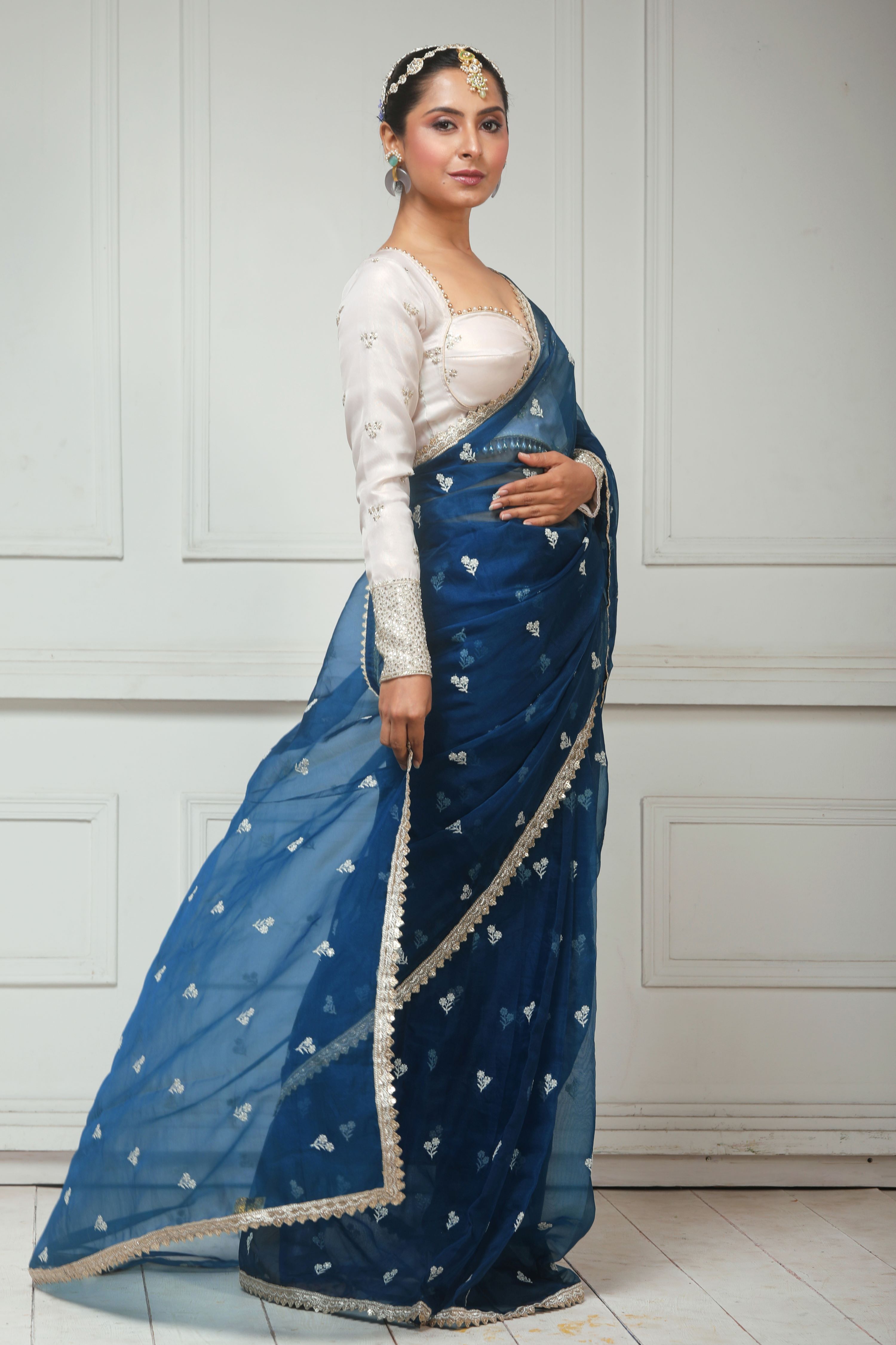NAVY NARRATIVE SAREE