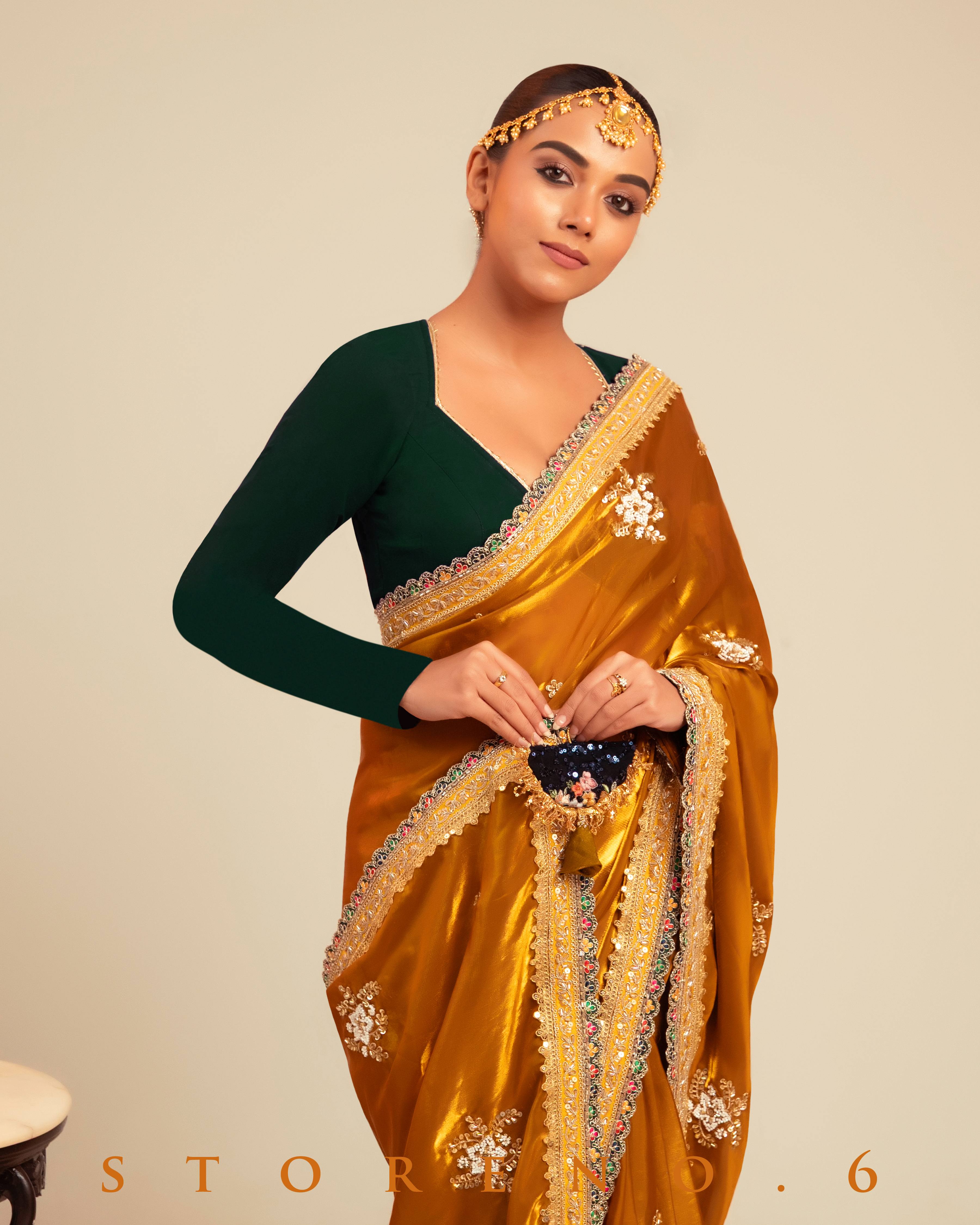 EXOTIC EMPRESS SAREE WITH FOREST CHARM BLOUSE