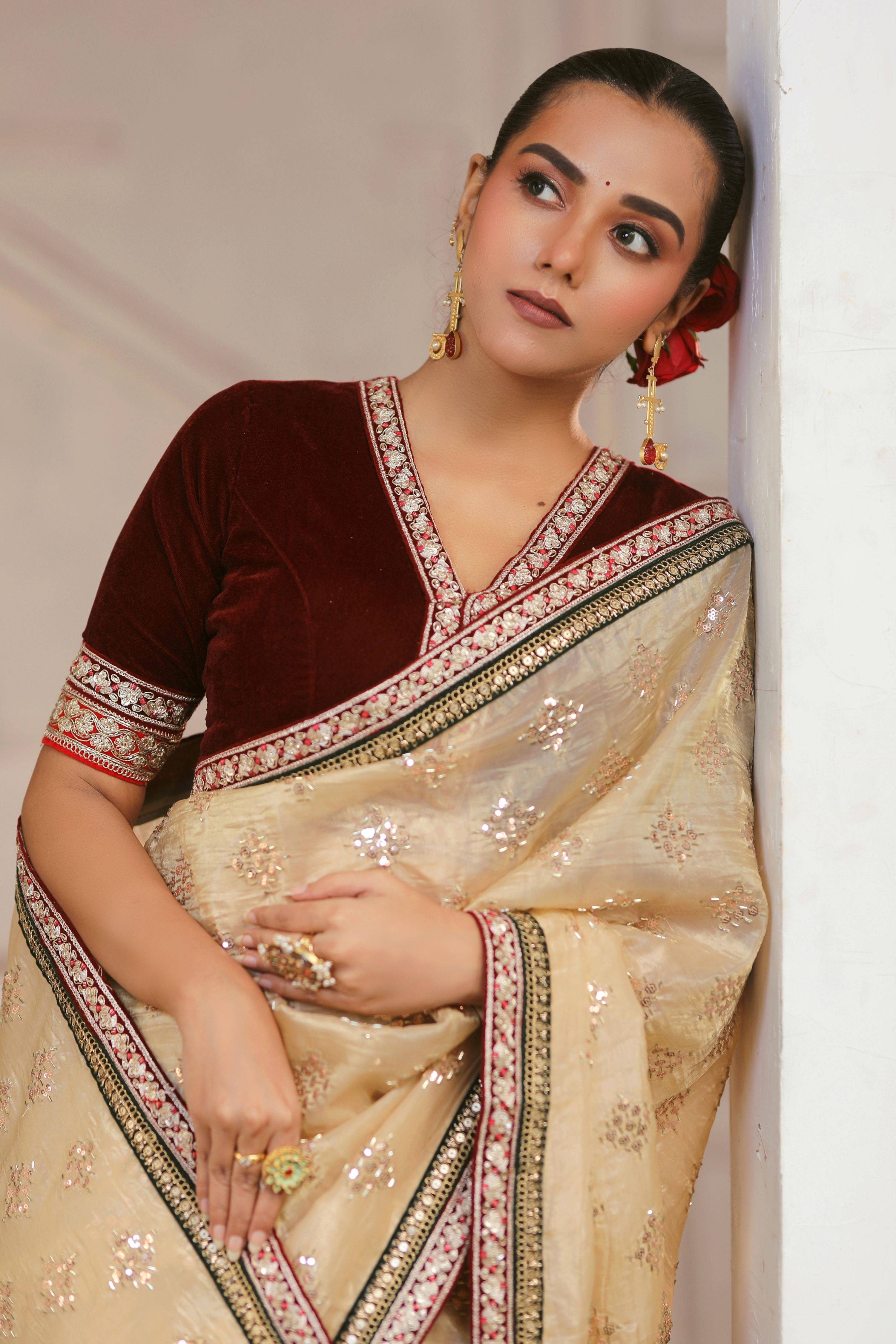 APRIL AESTHETIC SAREE WITH BOLD BEAUTY BLOUSE