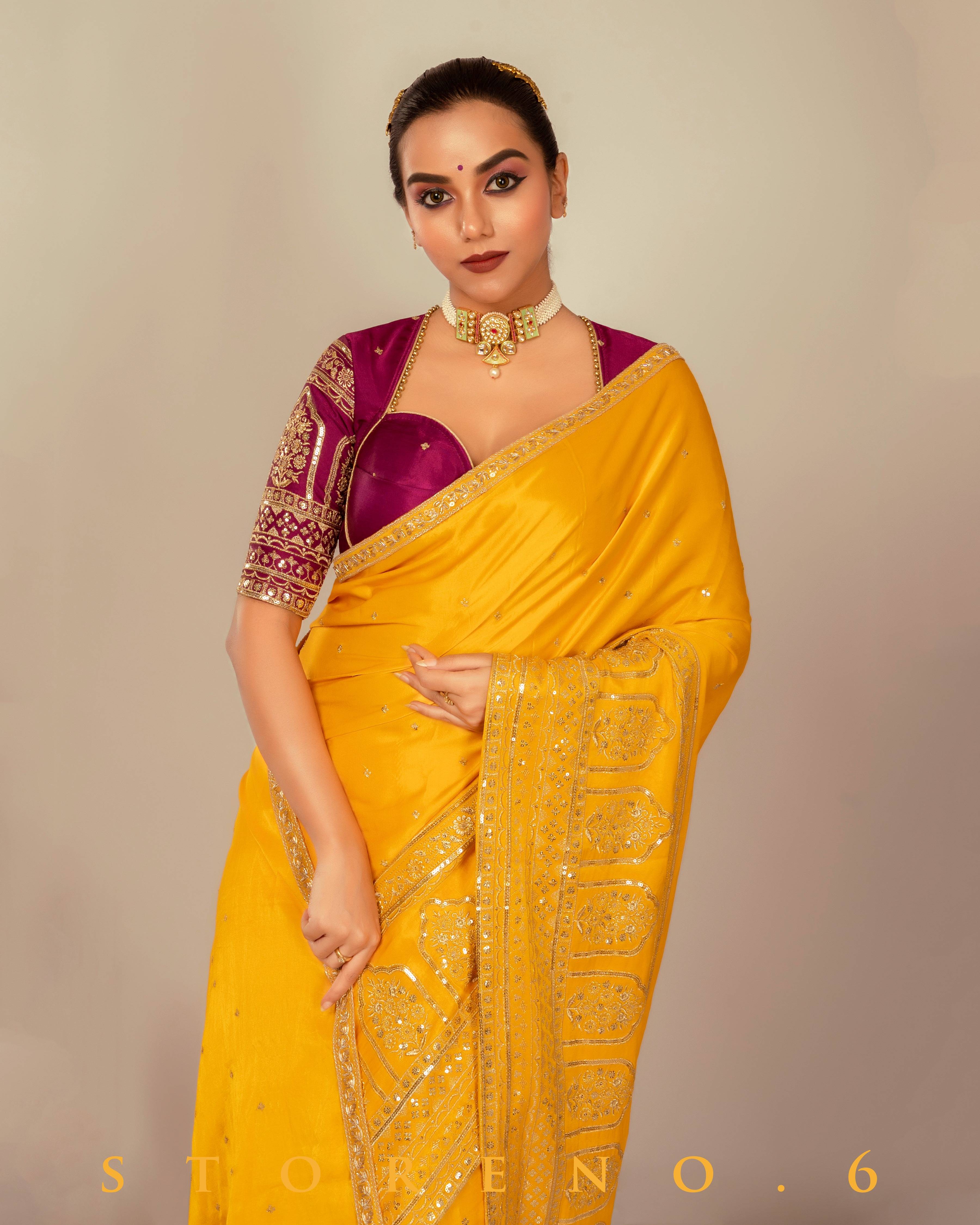 TIMELESS TOPAZ SAREE WITH TIMELESS TWIRL BLOUSE