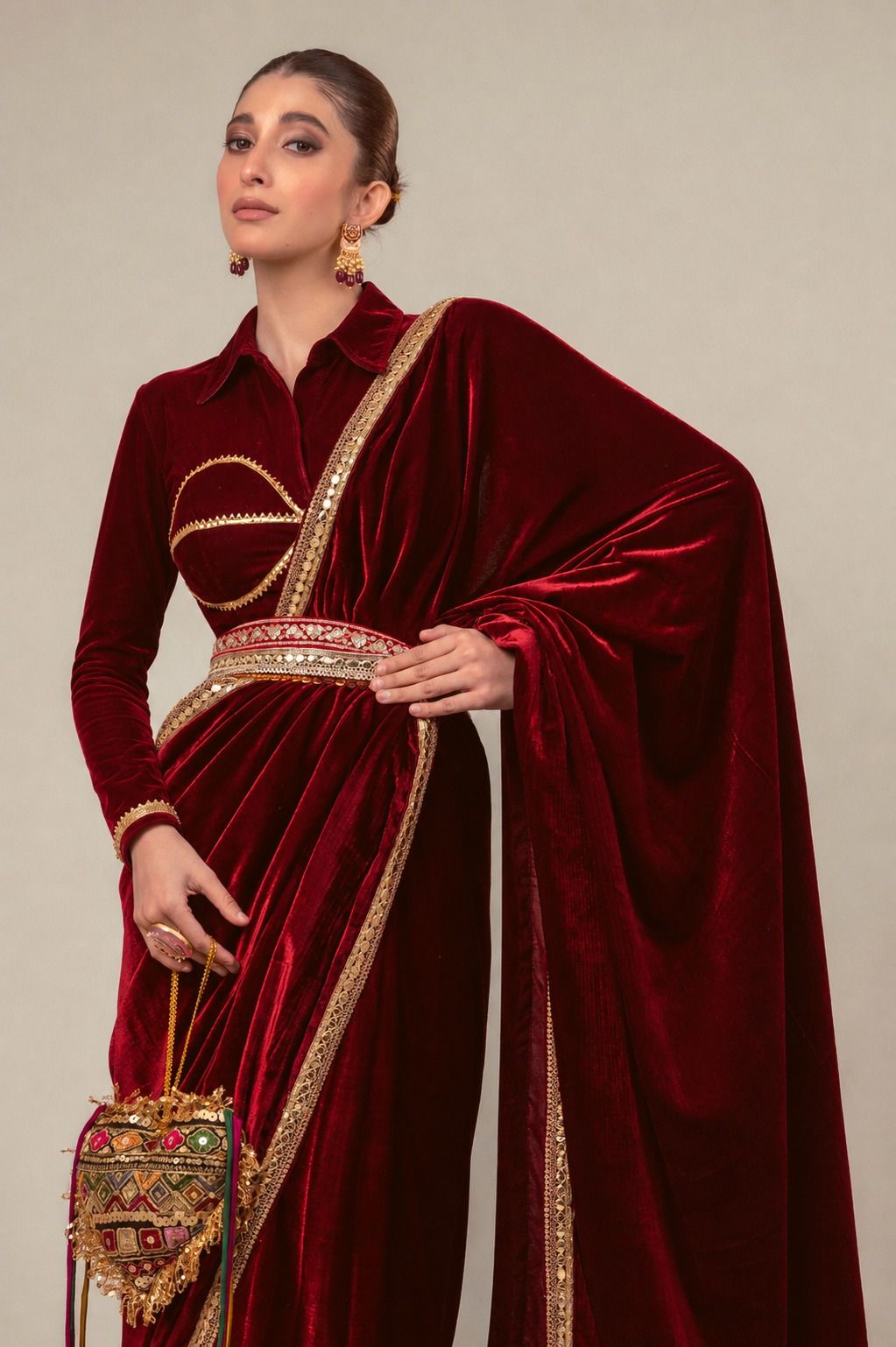 RUBY RUSH SAREE WITH ROUGE ROMANCE BLOUSE